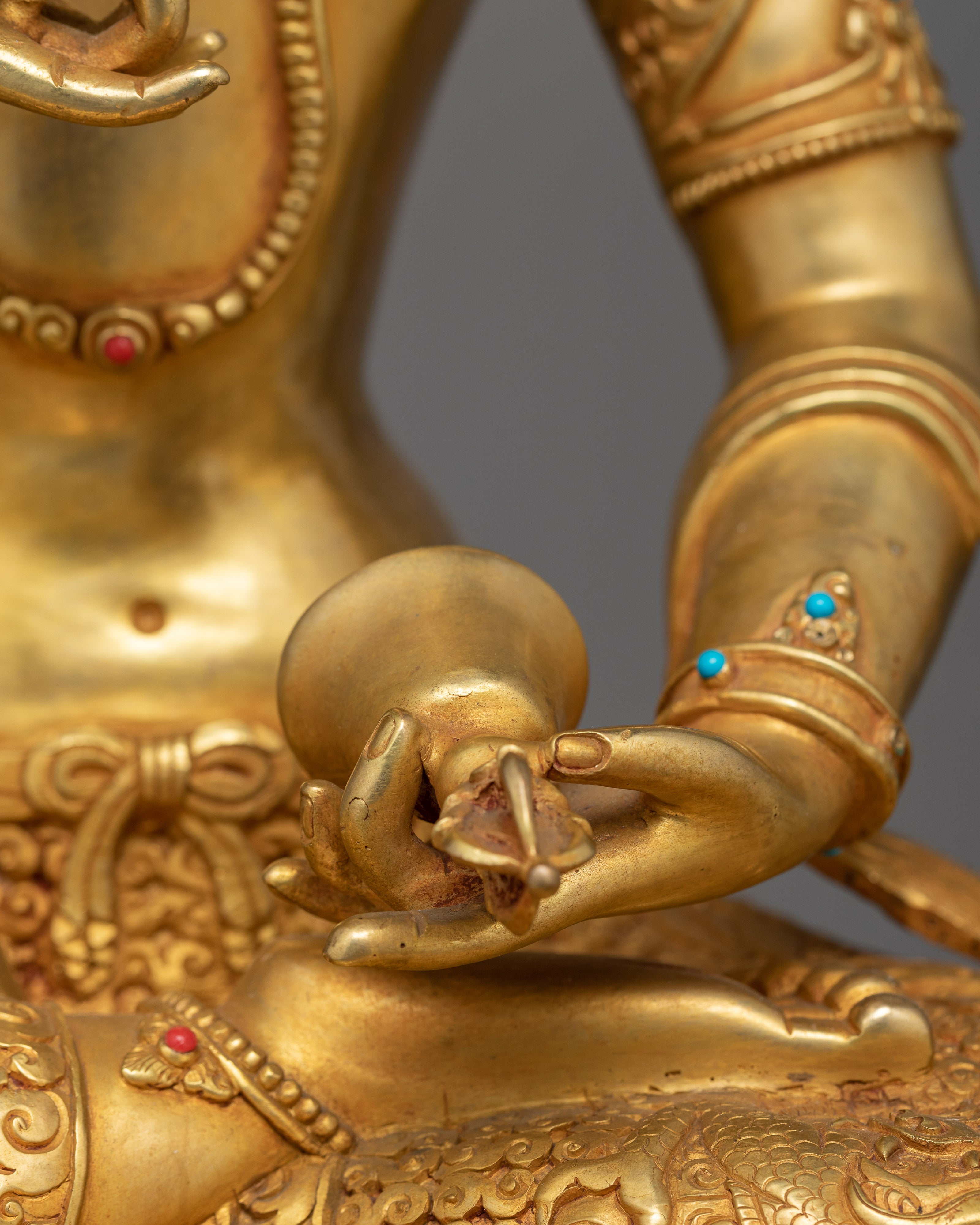 Handcrafted Primordial Purity Buddha Vajrasattva | 24K Gold Gilded Tibetan Buddha