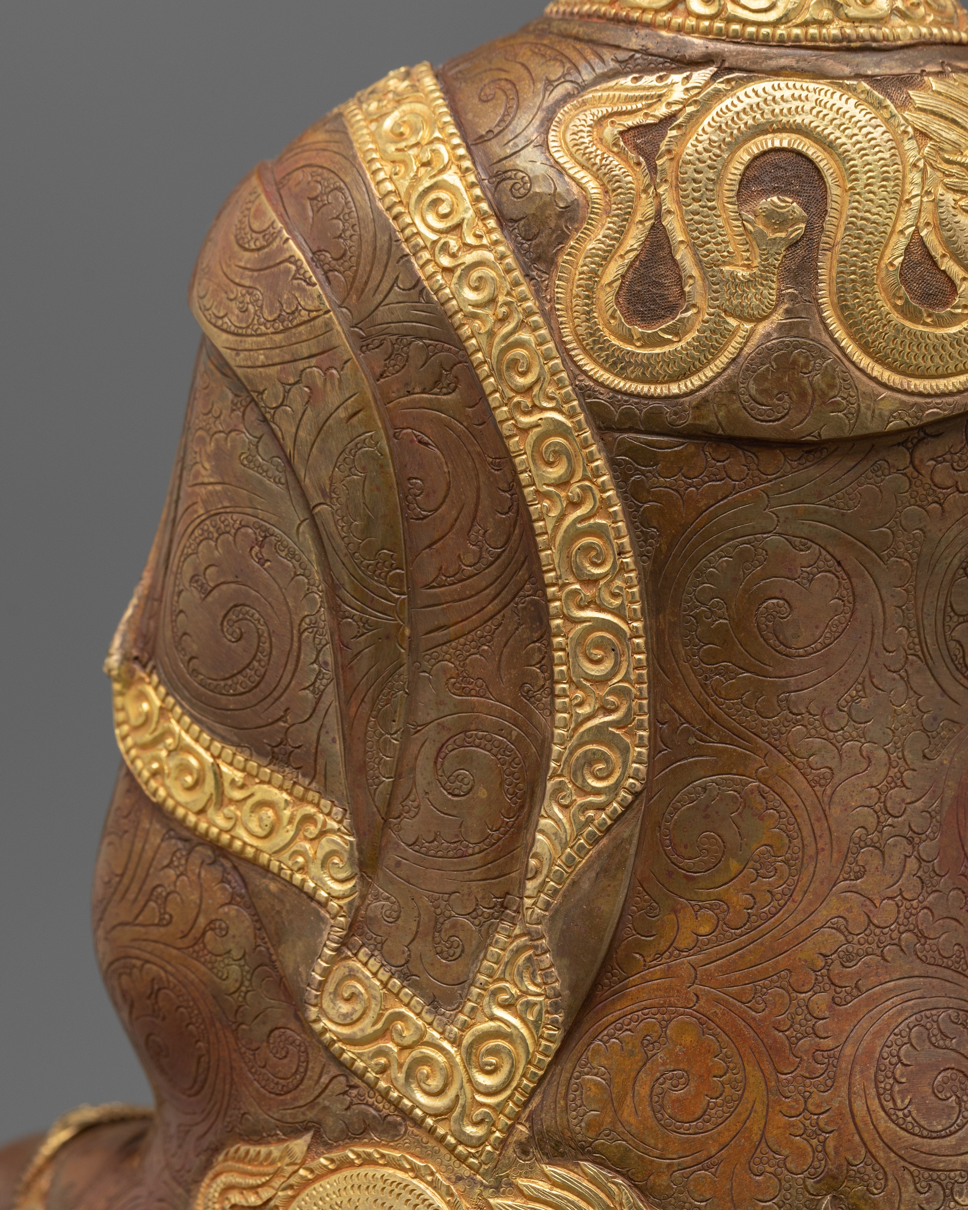 24K Gold Gilded Founder of Buddhism Shakyamuni Buddha Statue | Dharma Teacher