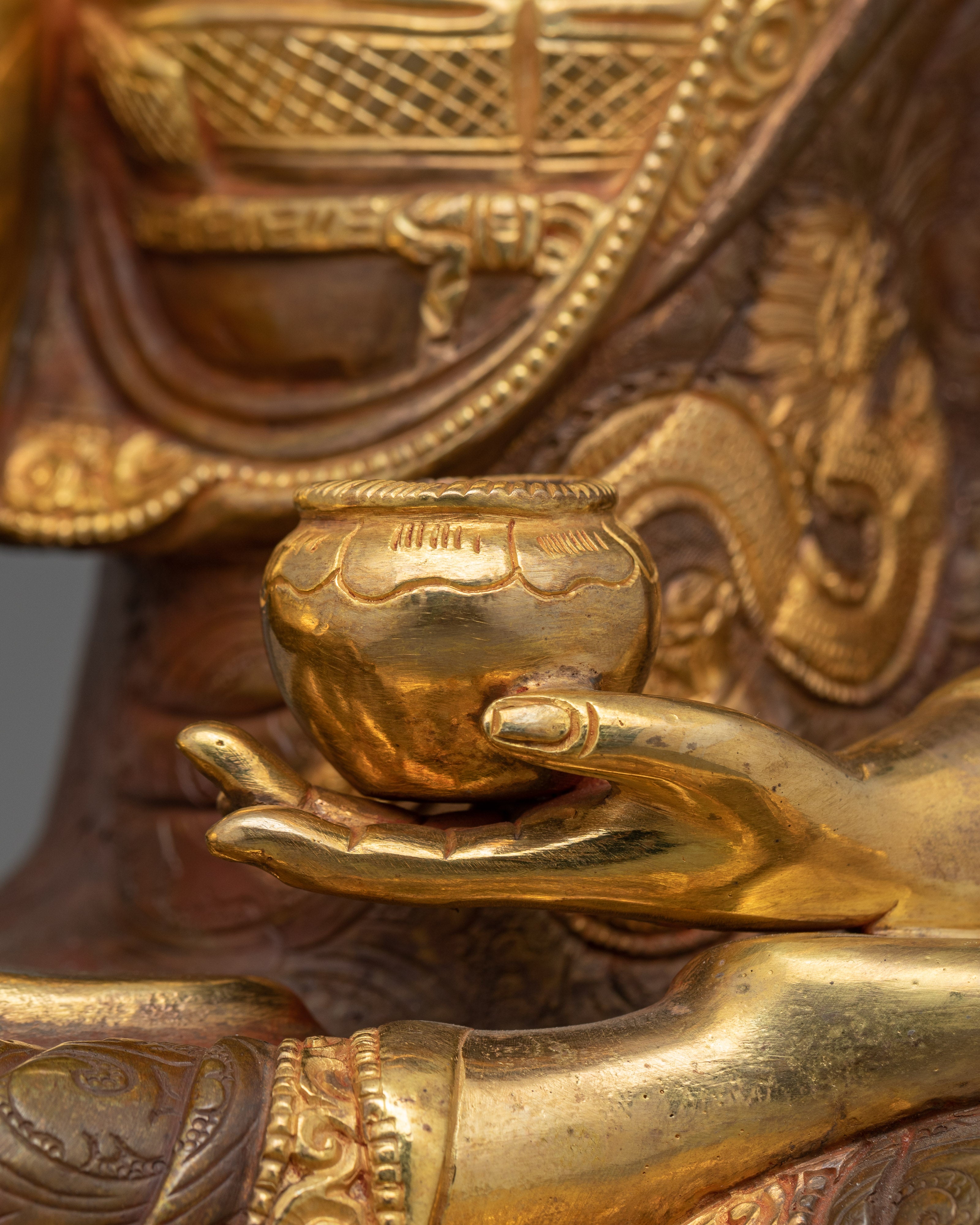 24K Gold Gilded Founder of Buddhism Shakyamuni Buddha Statue | Dharma Teacher