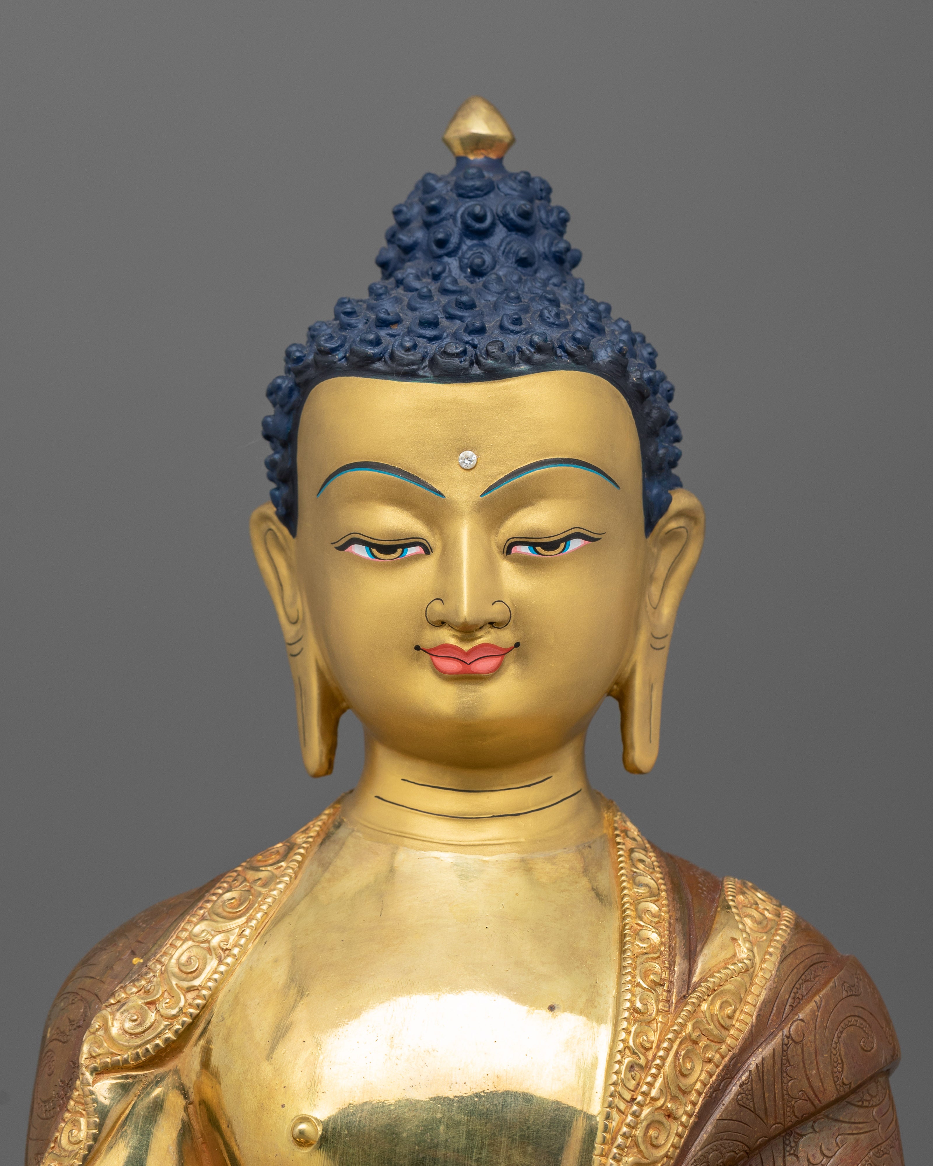 24K Gold Gilded Founder of Buddhism Shakyamuni Buddha Statue | Dharma Teacher