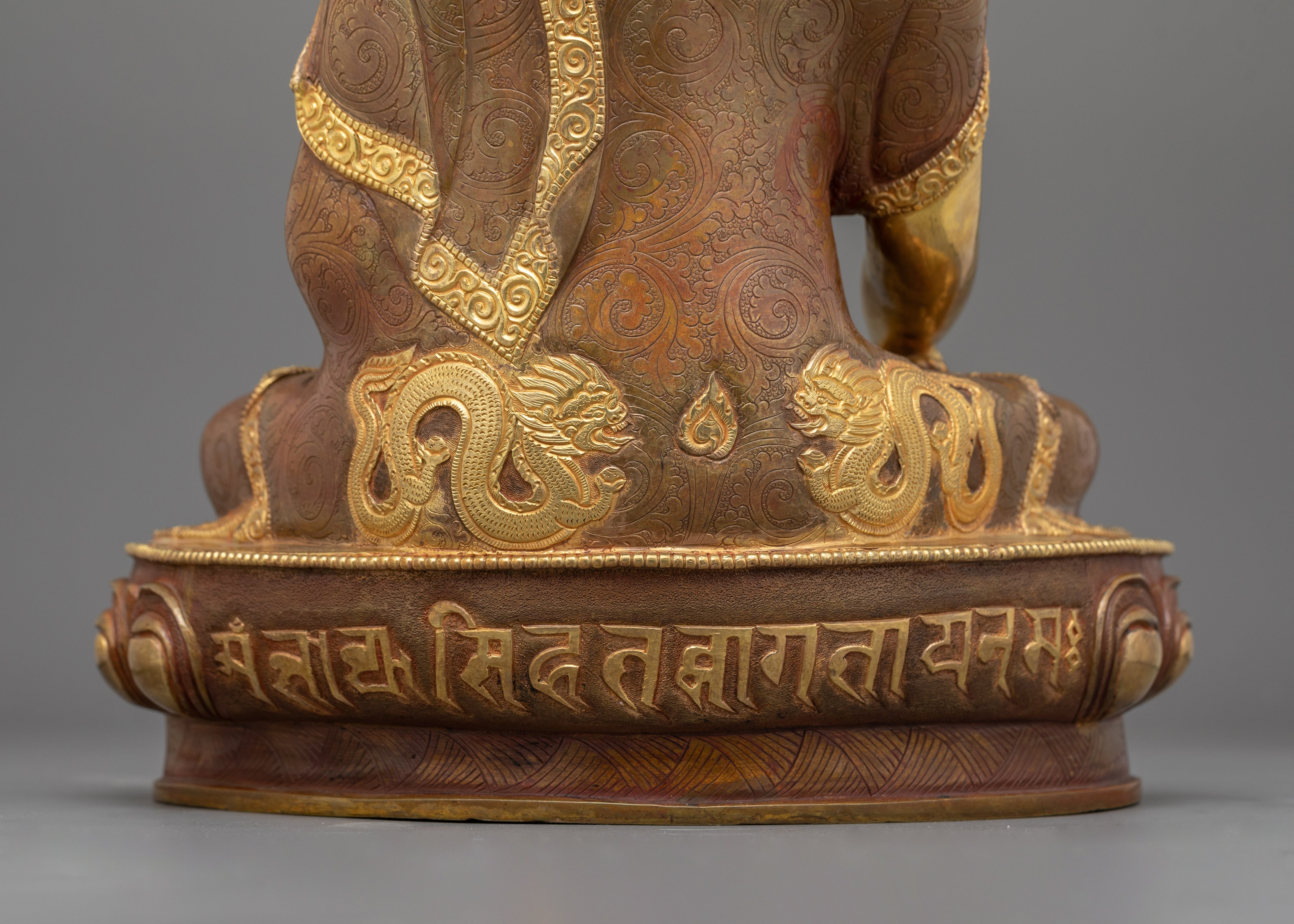 24K Gold Gilded Founder of Buddhism Shakyamuni Buddha Statue | Dharma Teacher