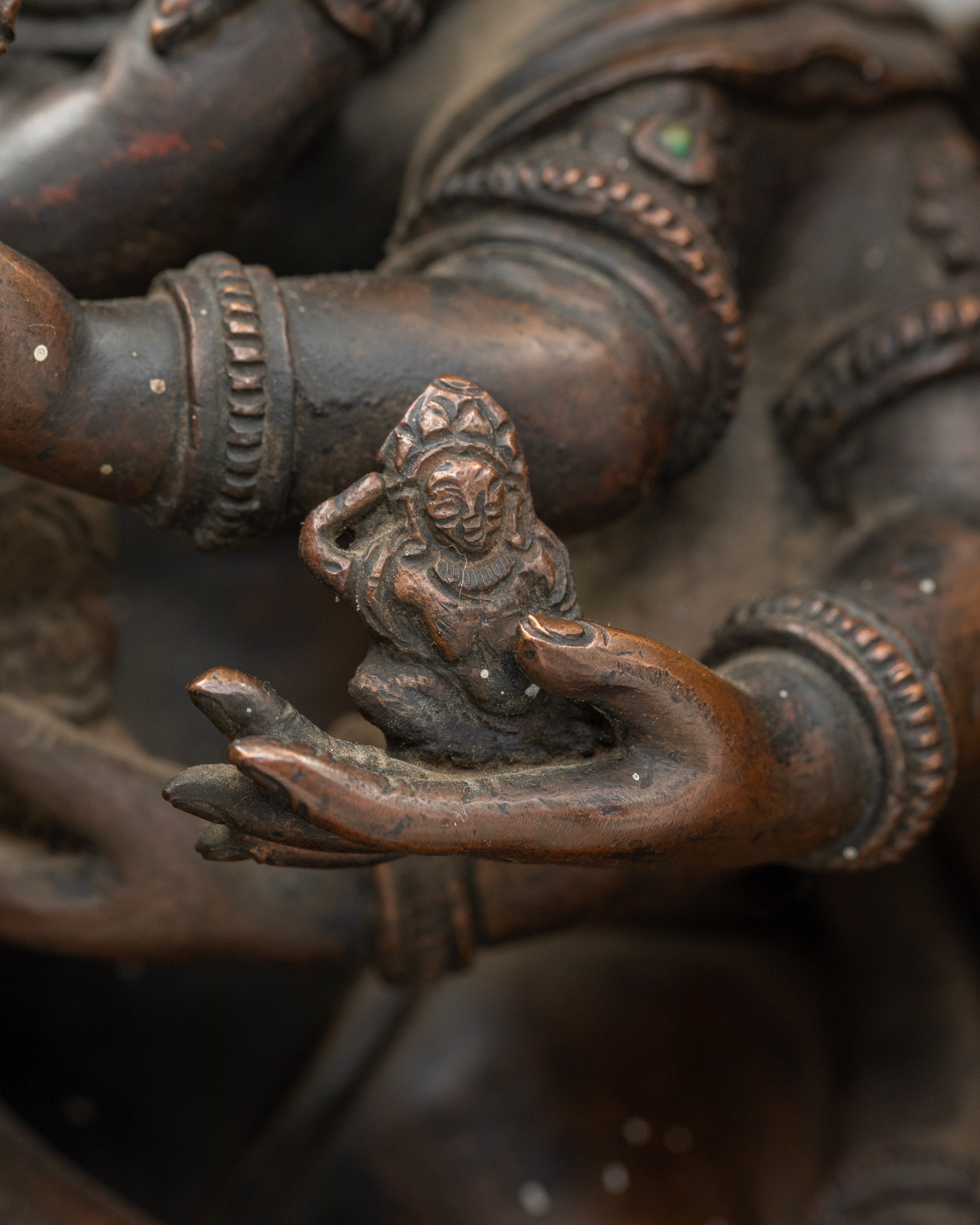 Oxidized Copper Yidam Vishwaroopa Figurine | The Universal Form of Divine Glory