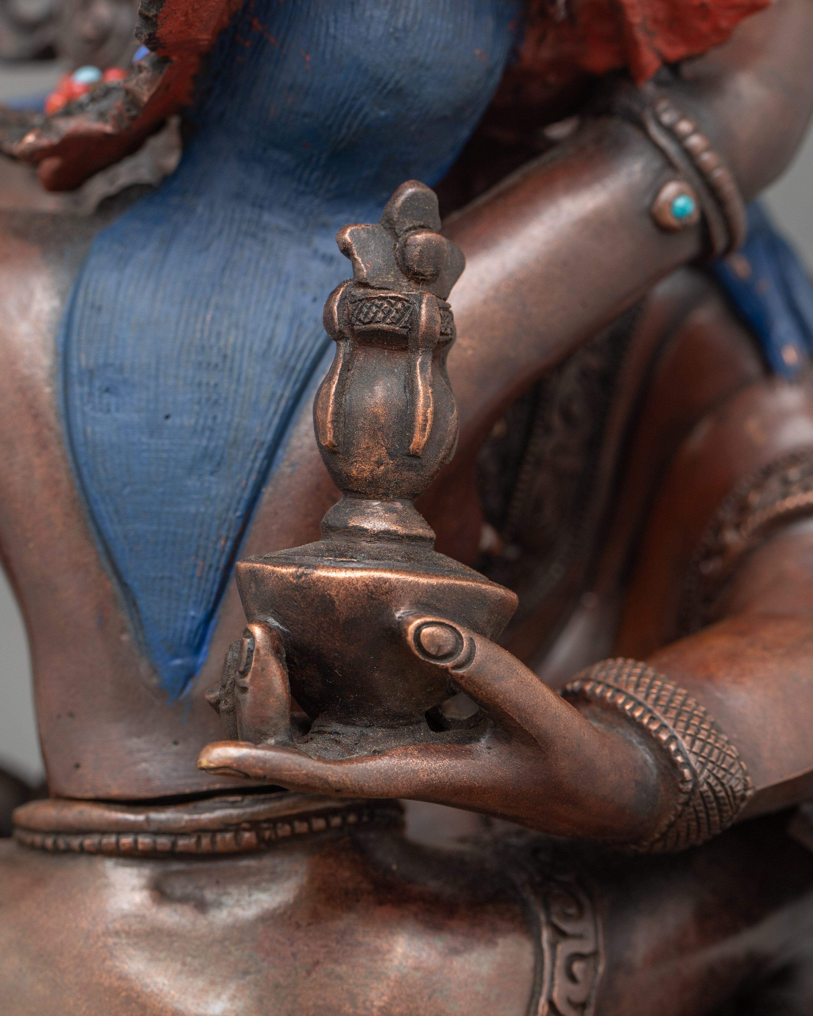 A Sacred Union Statue of Guru Rinpoche with his Consort | Spiritual Mastery