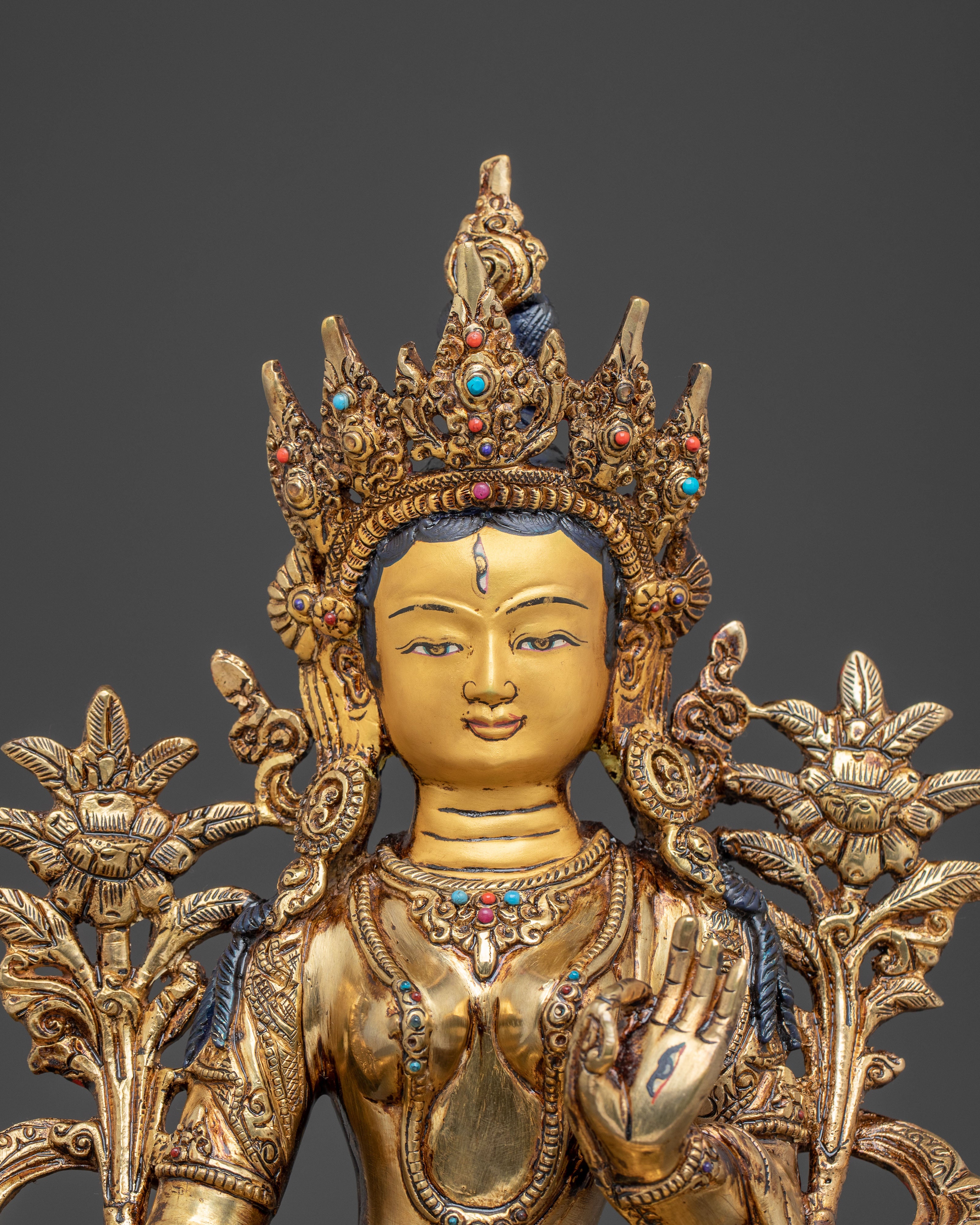 Sacred Seven-Eyed Healing Goddess White Tara Statue