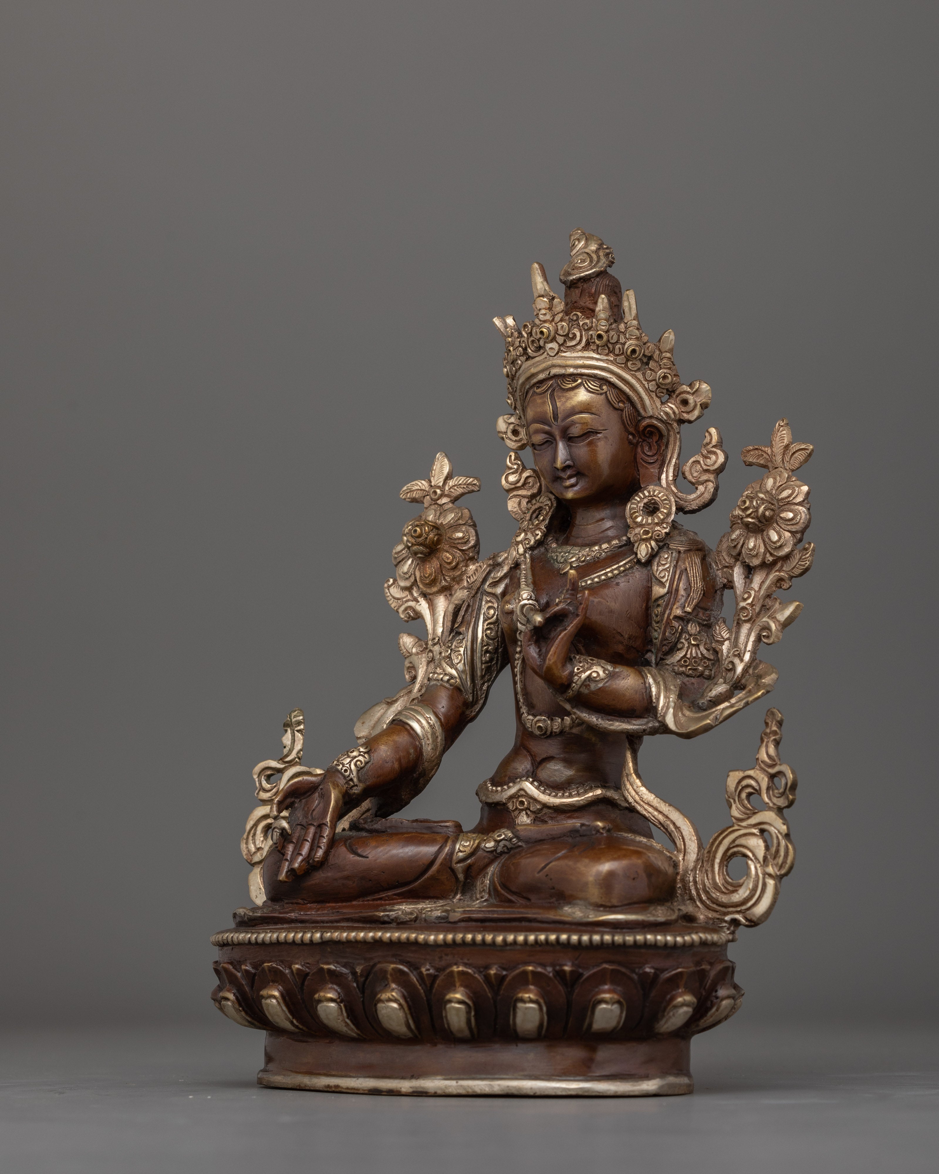 Compassionate Goddess White Tara Figure | Embodiment of Purity and Serenity