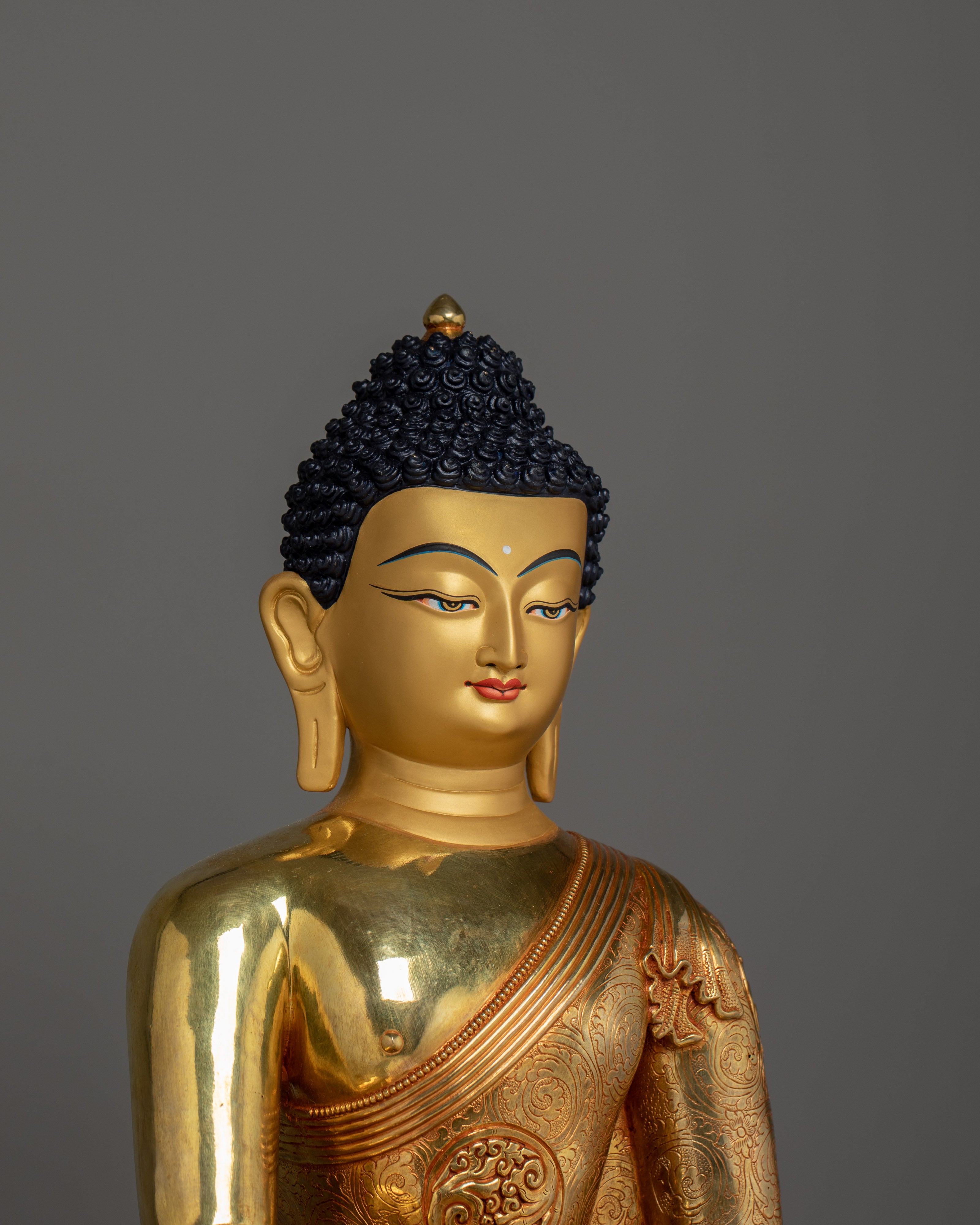 Flawlessly Carved Shakyamuni Buddha with throne Statue | Enlightened Dharma Buddha