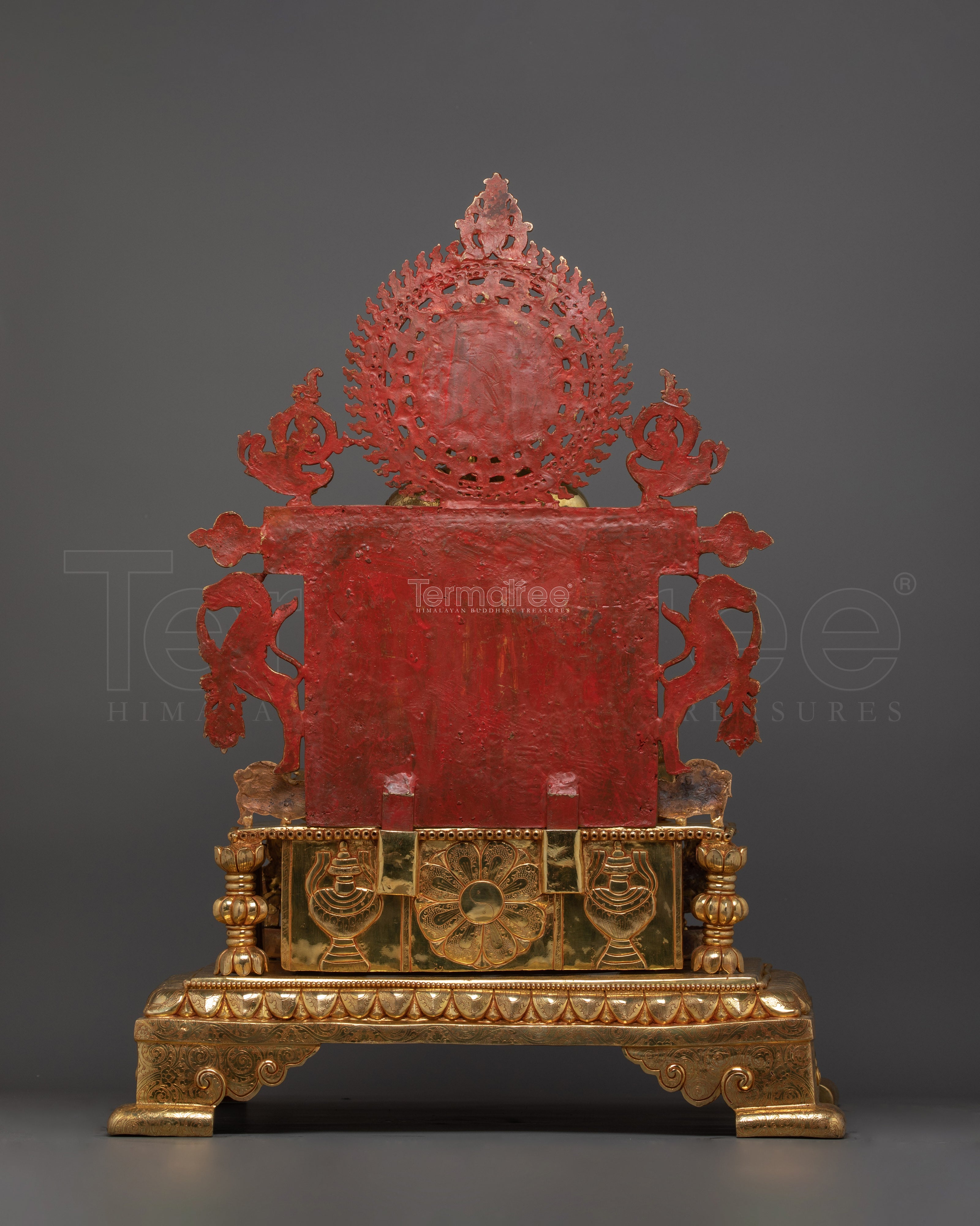 Flawlessly Carved Shakyamuni Buddha with throne Statue | Enlightened Dharma Buddha