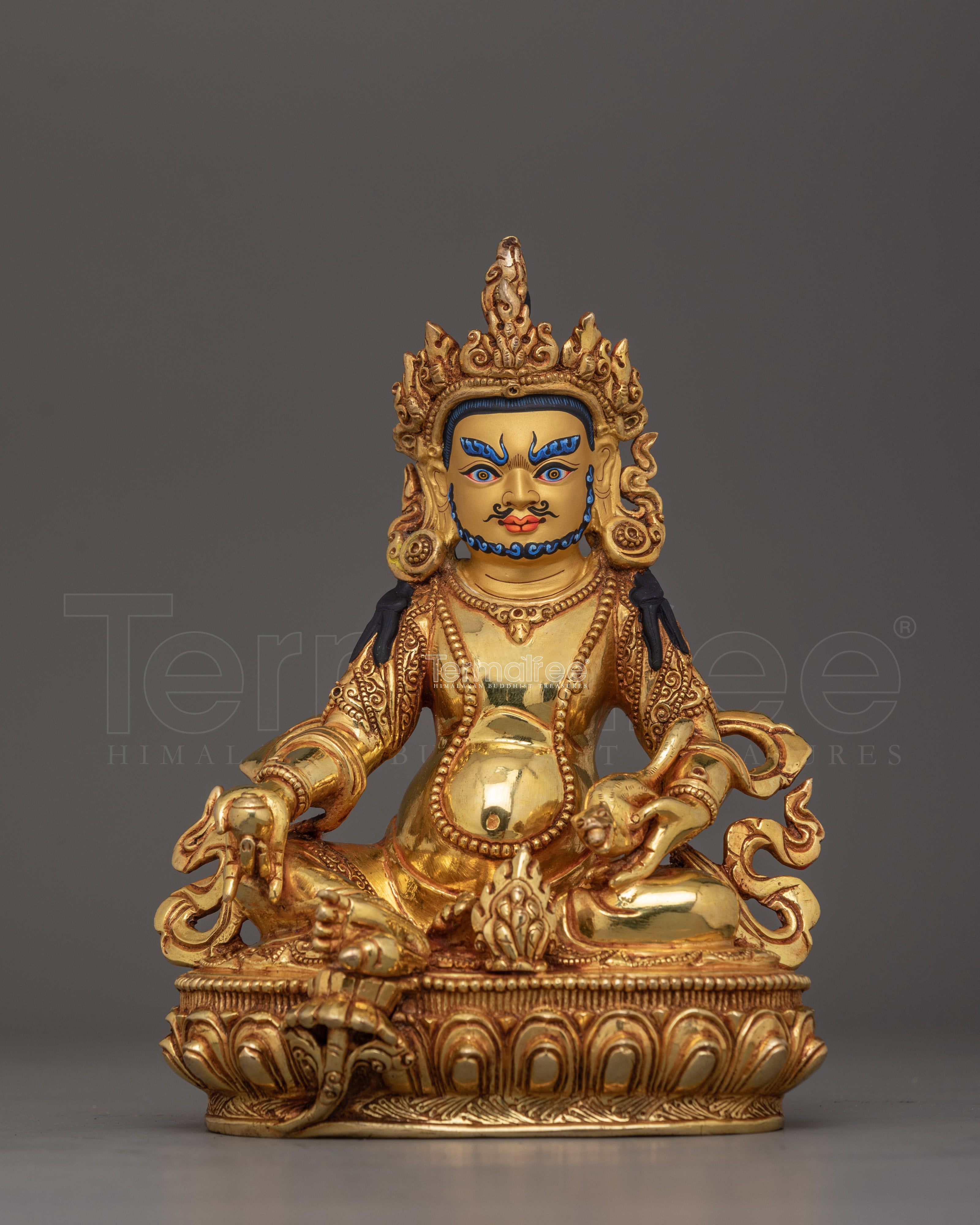 Guardian of Fortune Dzambhala Precious Golden Deity Statue | The Divine Source of Wealth