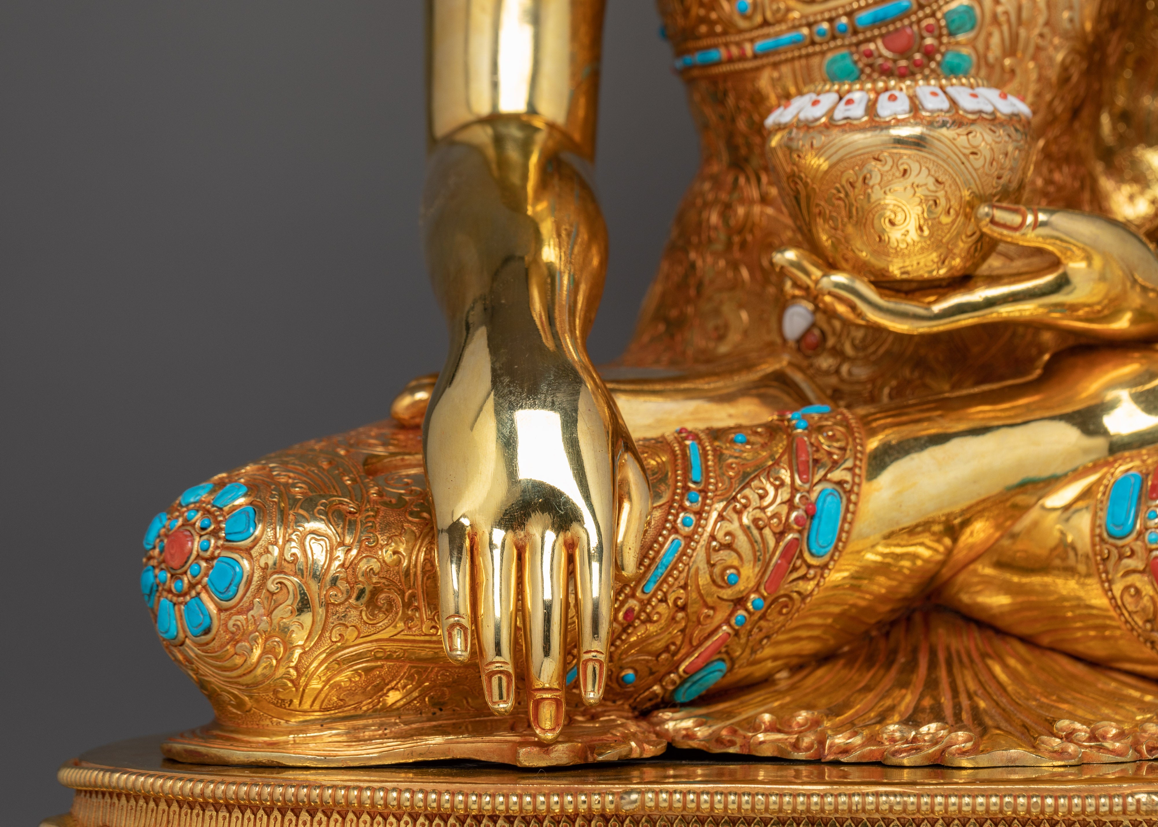 Handmade Present Buddha Shakyamuni Statue | Ideal for Meditation and Calmness