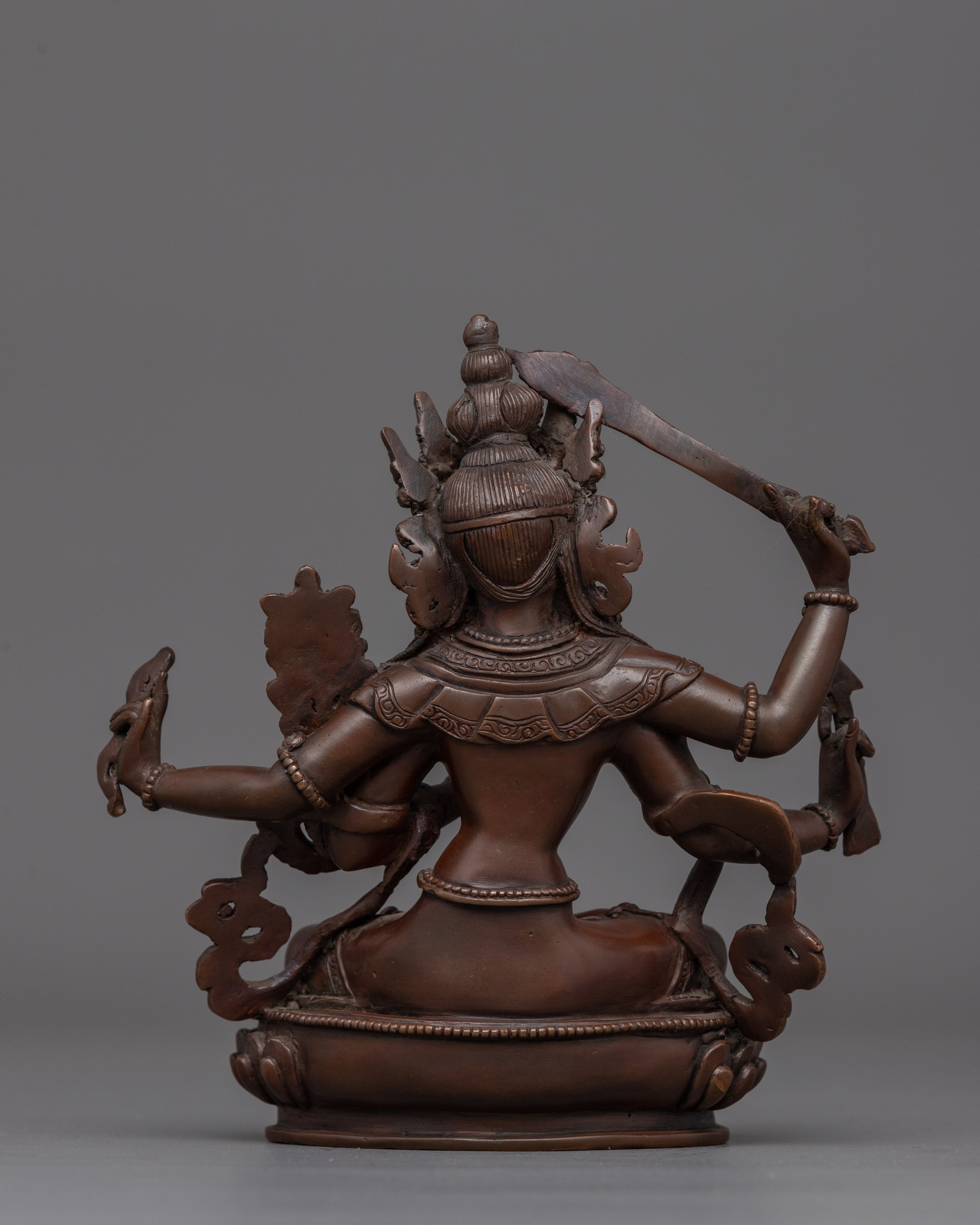 Spiritual Four Armed Maha Manjushri Statue | Sword of Wisdom Sculpture