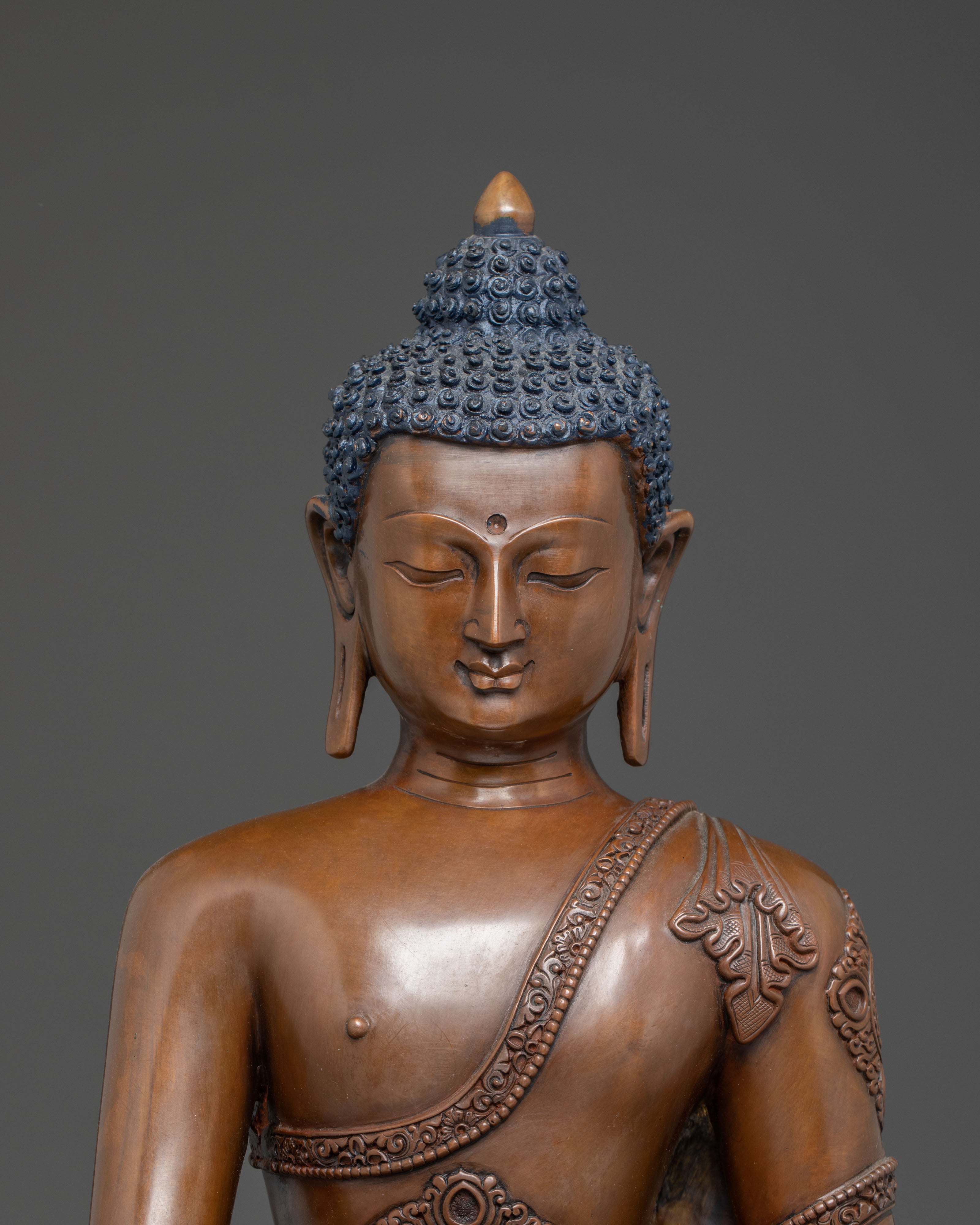 Handmade Tibetan Copper Shakyamuni Buddha Art | Himalayan Sculpture