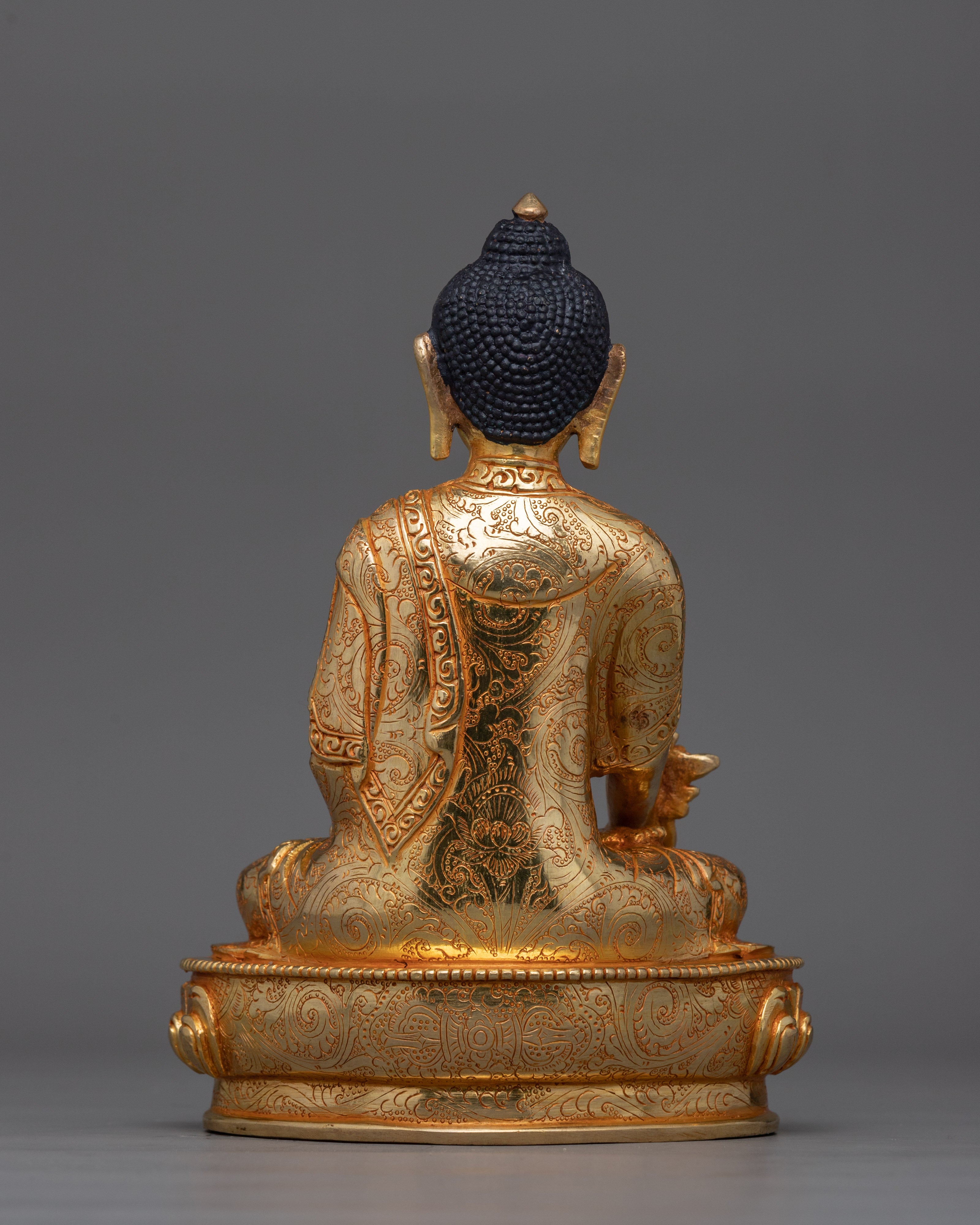 Serene Medicine Buddha 24K Gold Sculpture | Guardian of Health, Harmony, and Healing