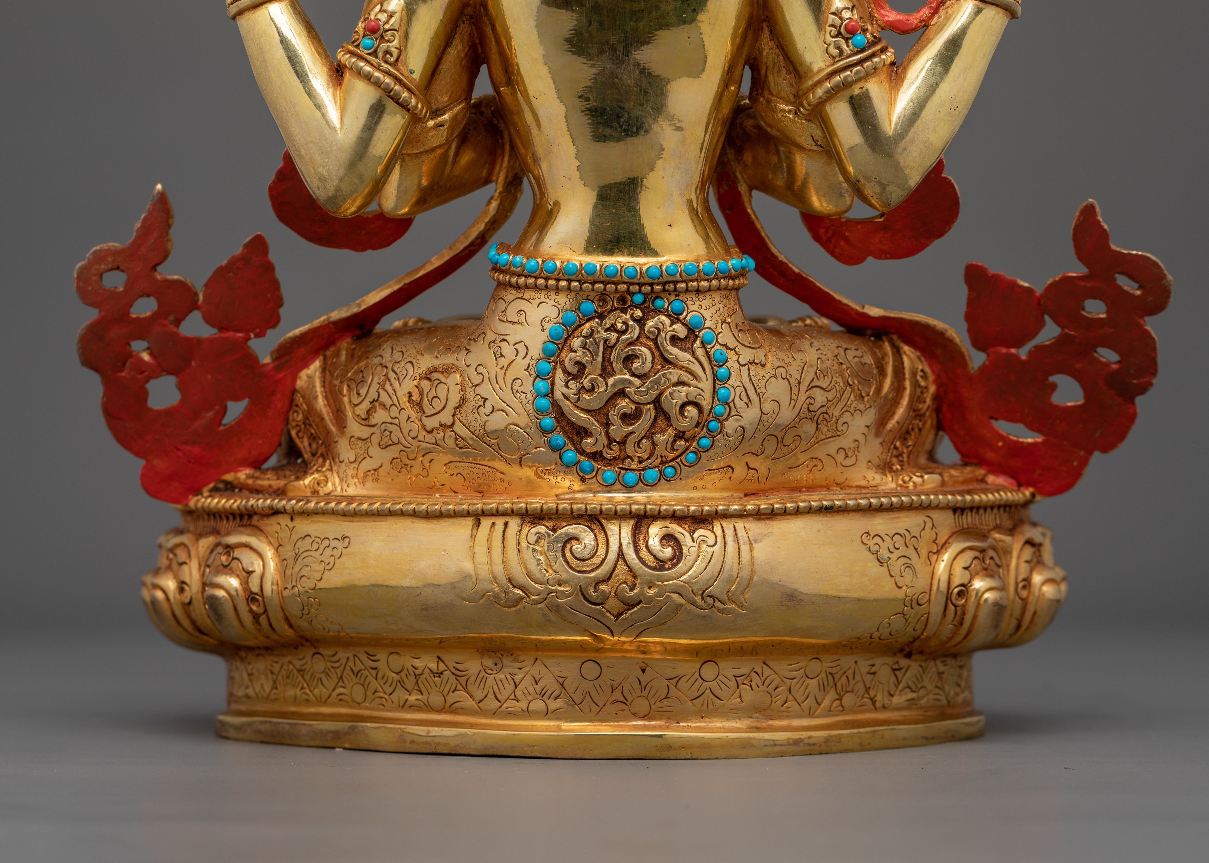 Symbol of Compassion Chenrezig Bodhisattva Statue | Four-Armed Deity Sculpture