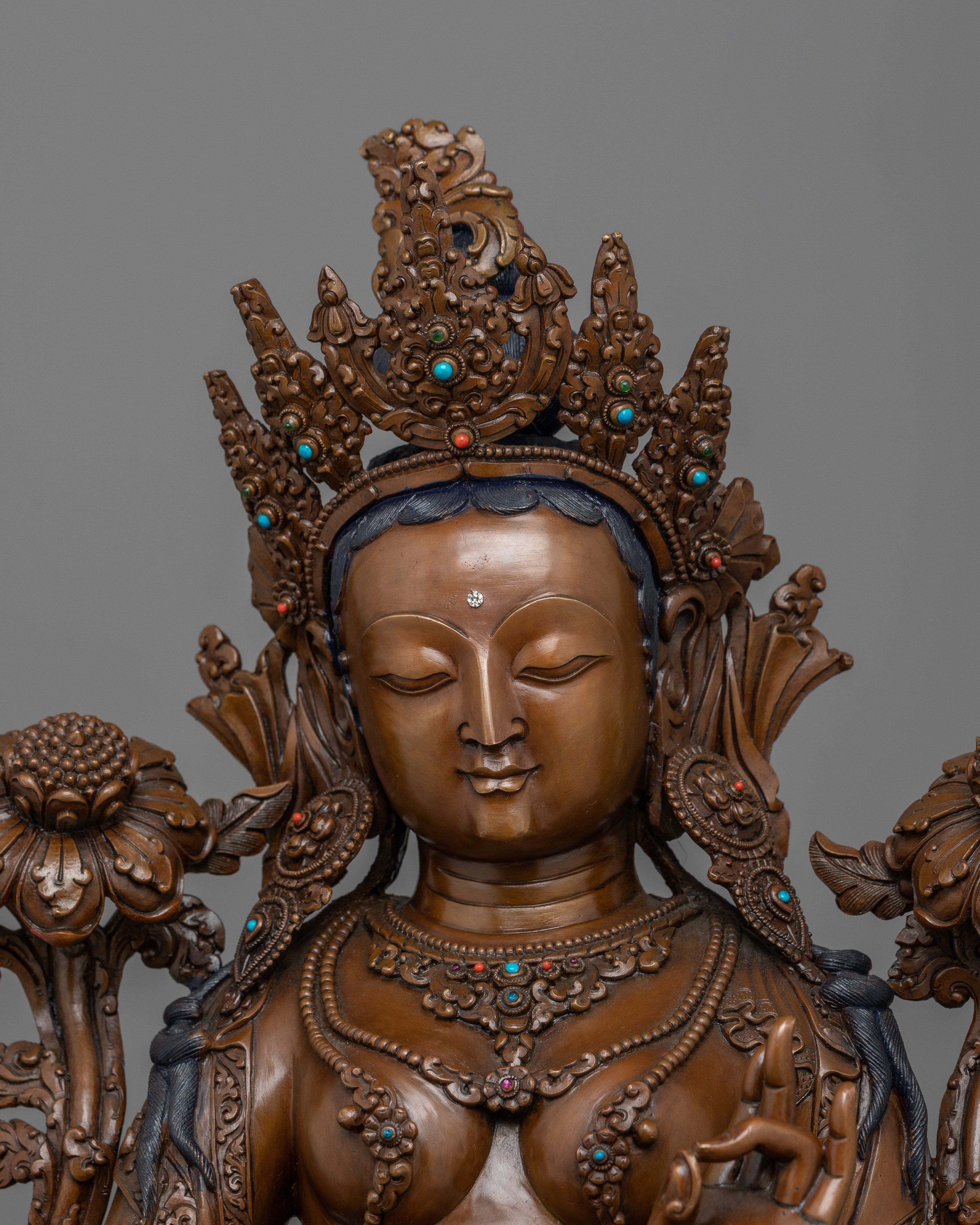 Buddhist Altar Idol Green Tara Statue | Mother Goddess of Compassion