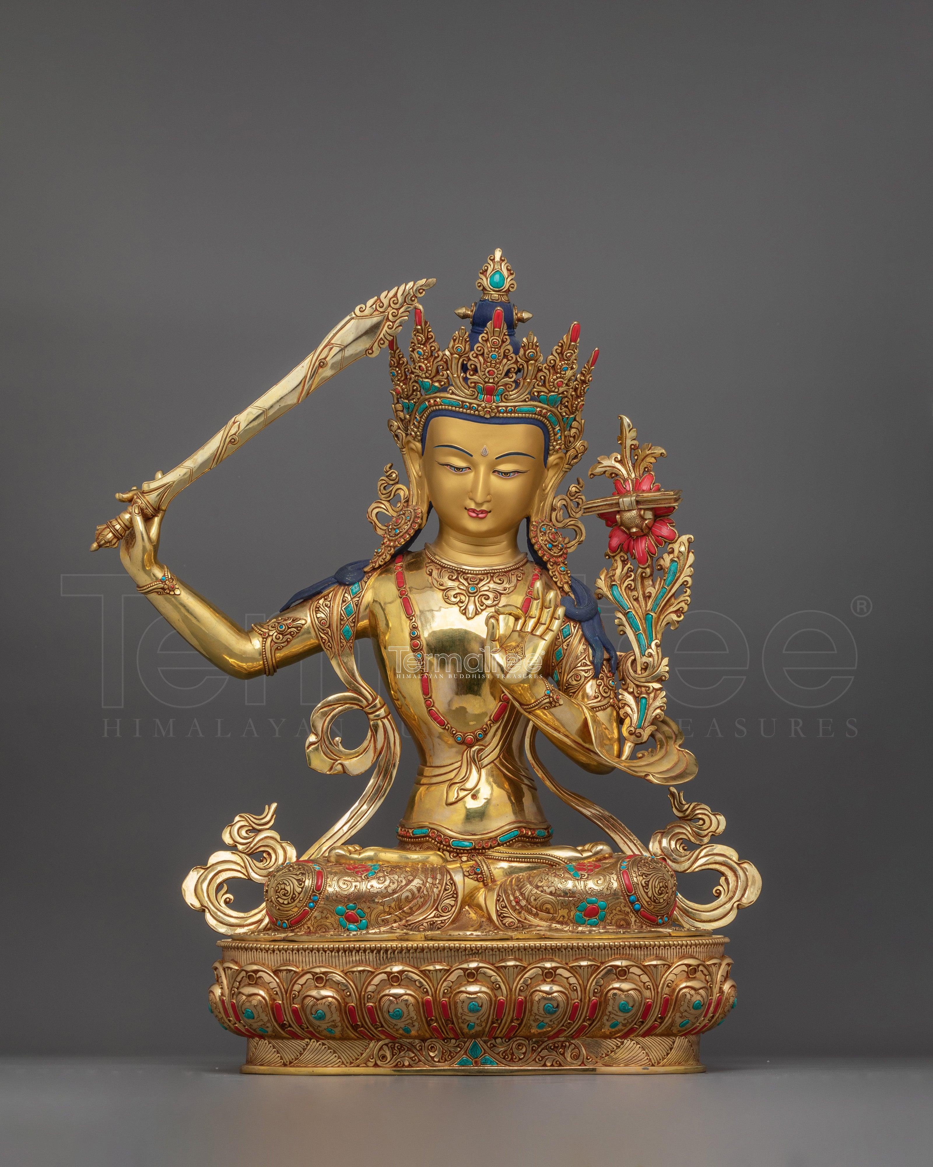 The Manjushri Statue Buddhist Deity of Wisdom | Symbol of Knowledge and Clarity