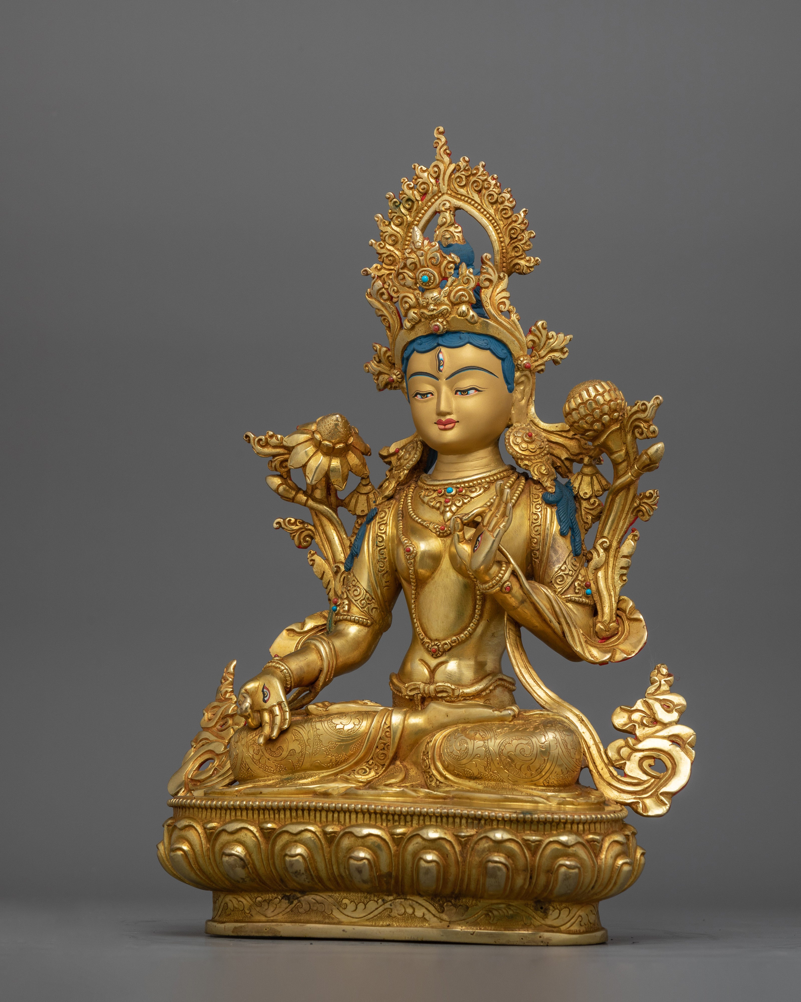 The Goddess of Longevity White Tara Statue | Buddhist Deity of Compassion