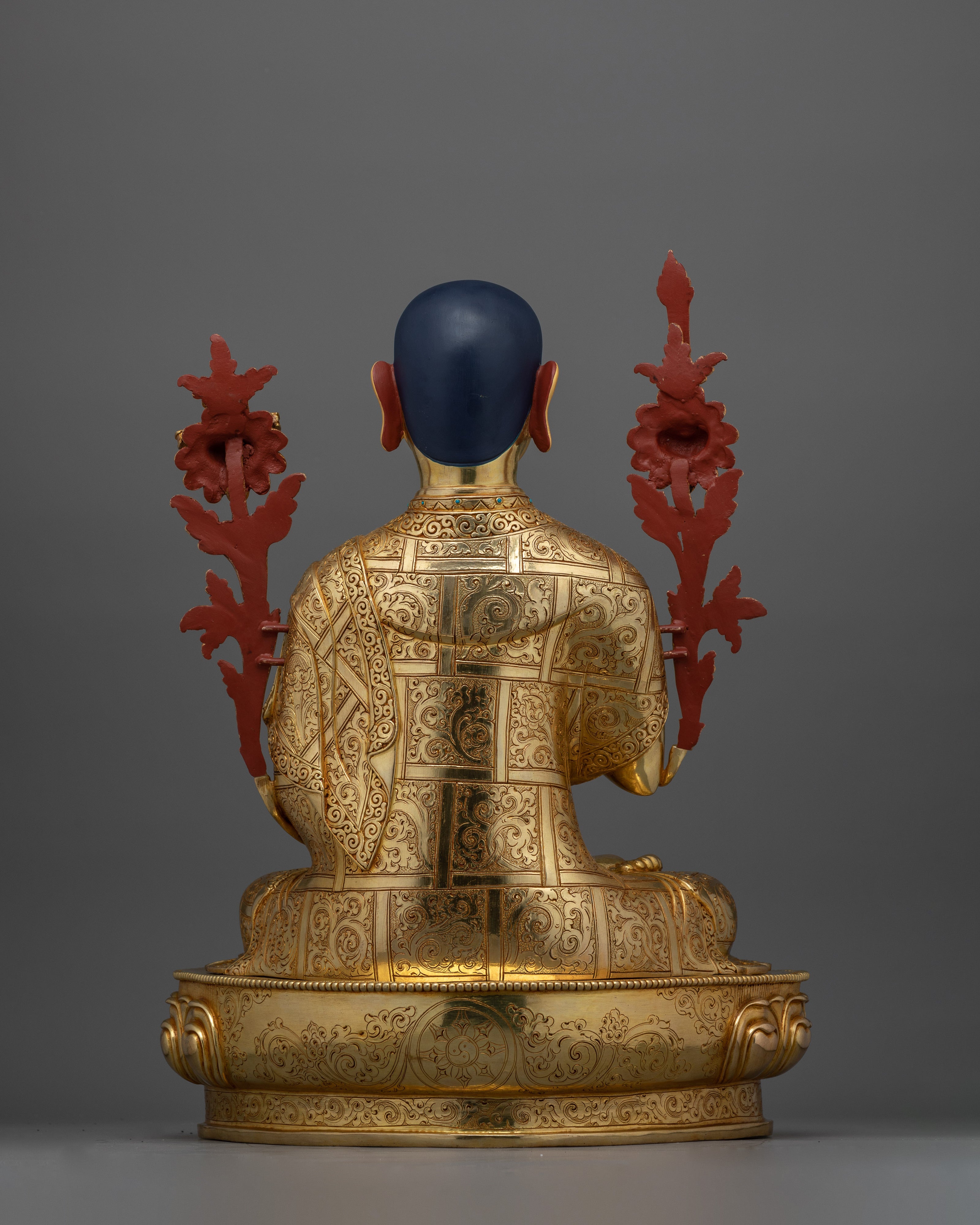 Handcrafted Tsongkhapa Buddhist Master Statue | 24K Gold Gilded Copper Artwork