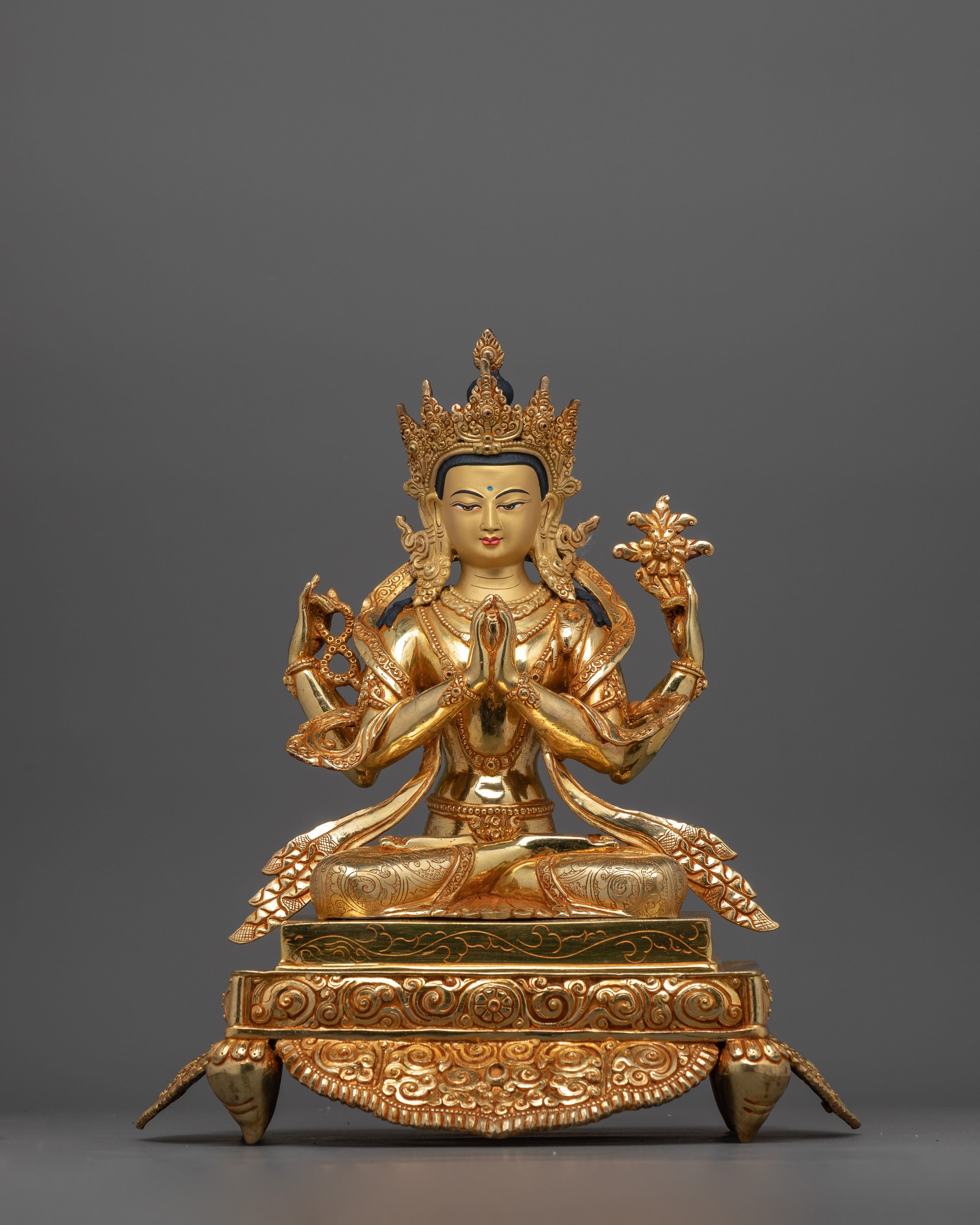 Four Armed Bodhisattva Chenrezig Statue | Deity of Compassion and Mercy