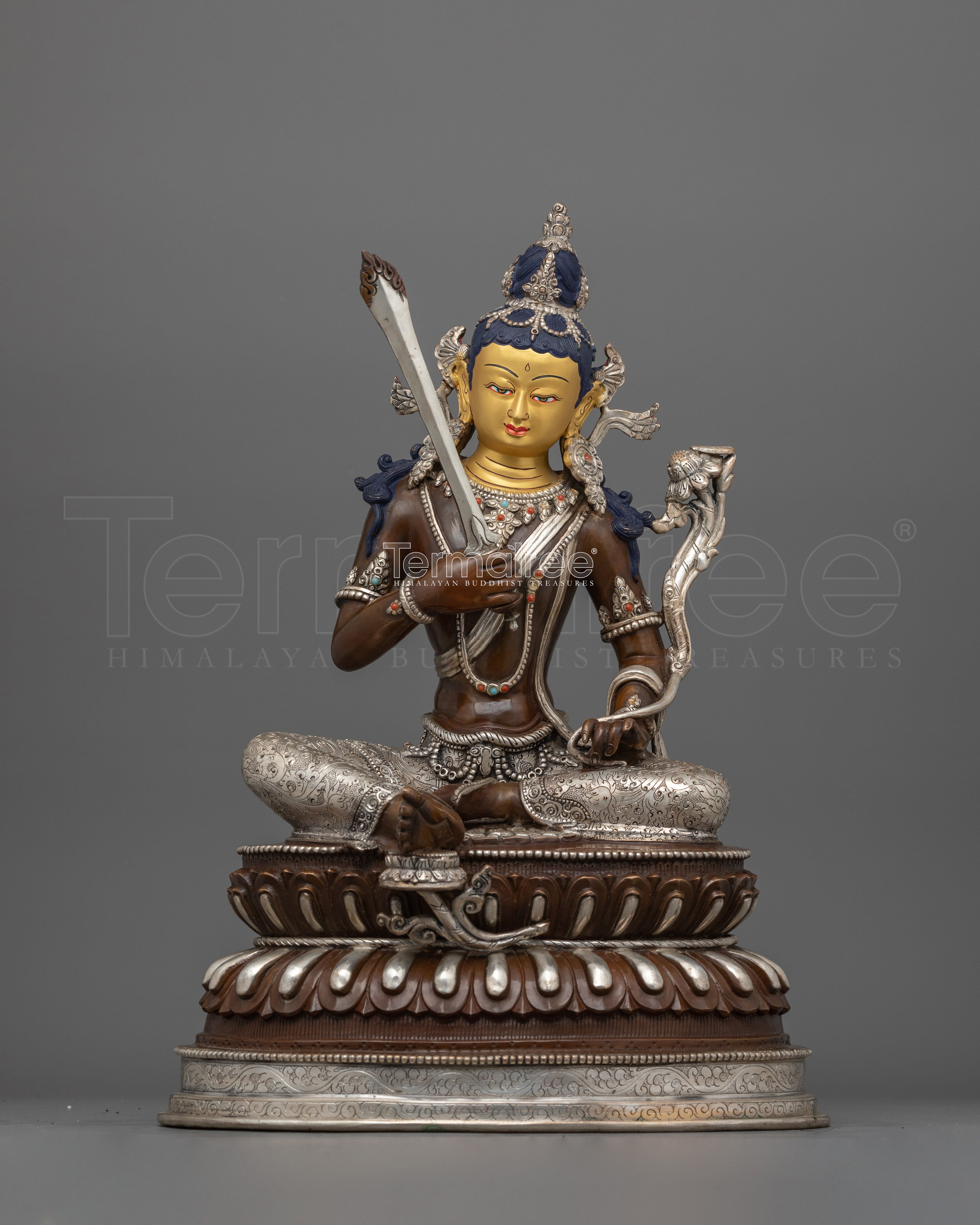Buddhist Knowledge Deity Manjushri Statue | Spiritual Himalayan Craftsmanship