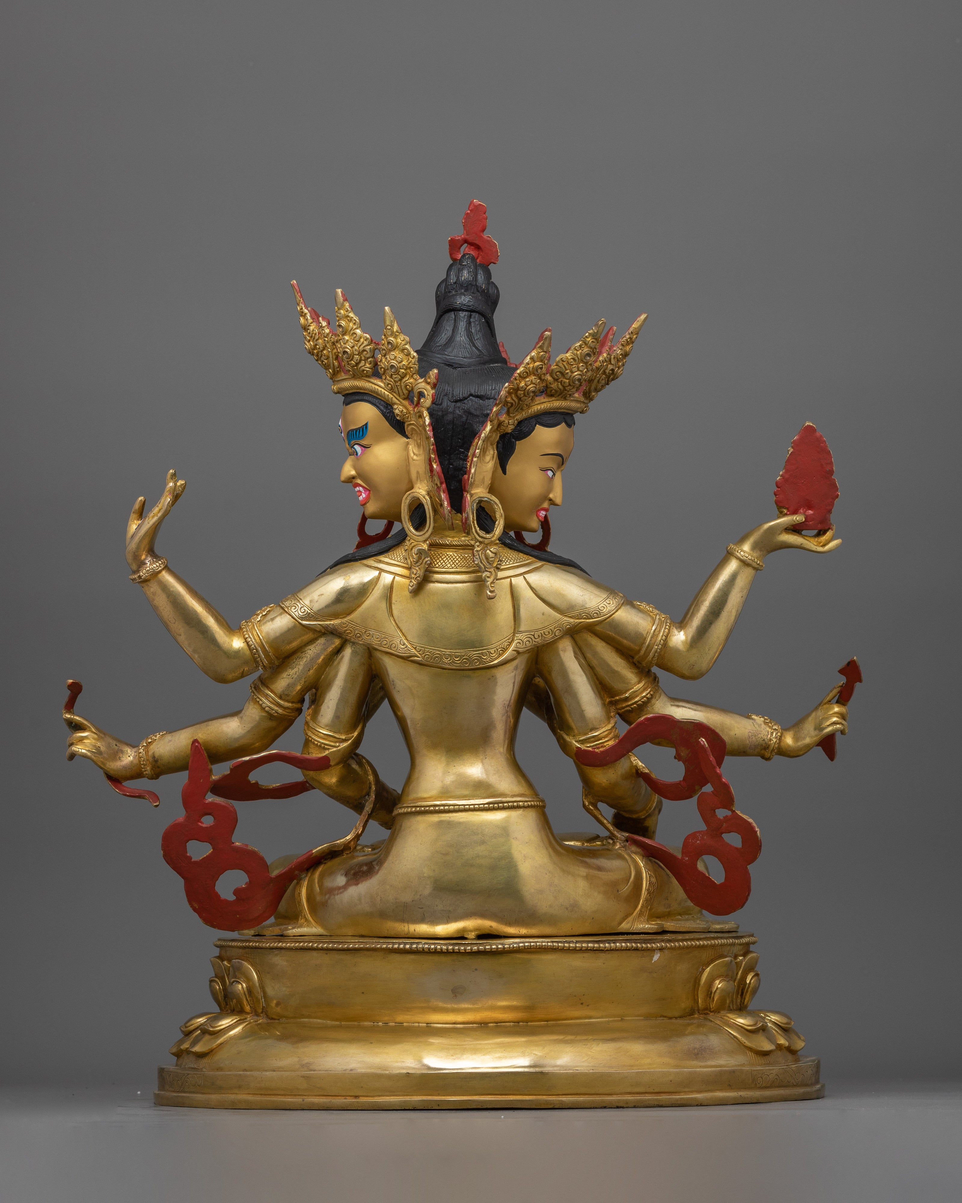 Handmade Buddhist Ushnishavijaya Sculpture | Three Face FierceDakini Deity