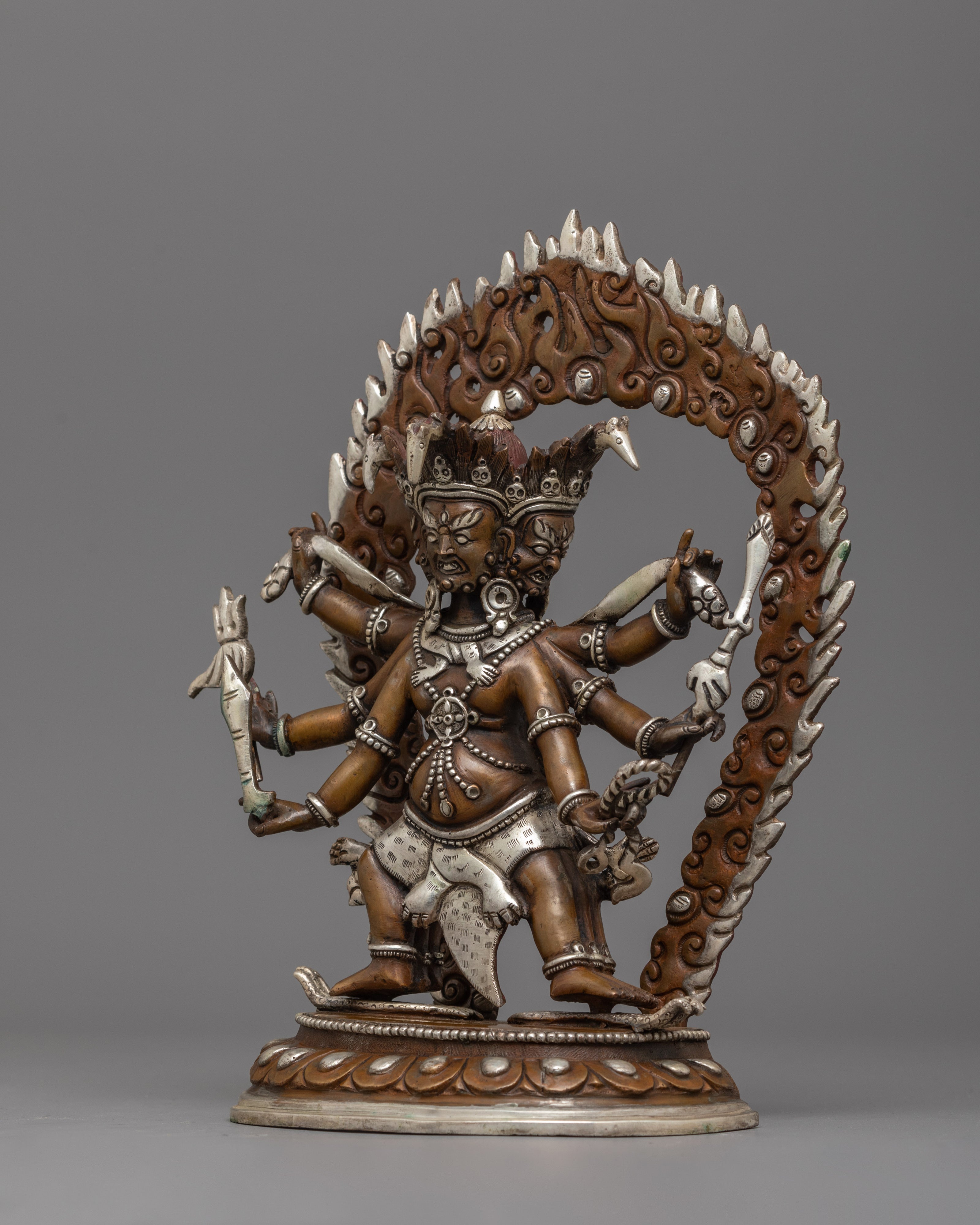 The Horse-headed Oxidized Hayagriva Statue | Buddhist Sculpture for Shrine