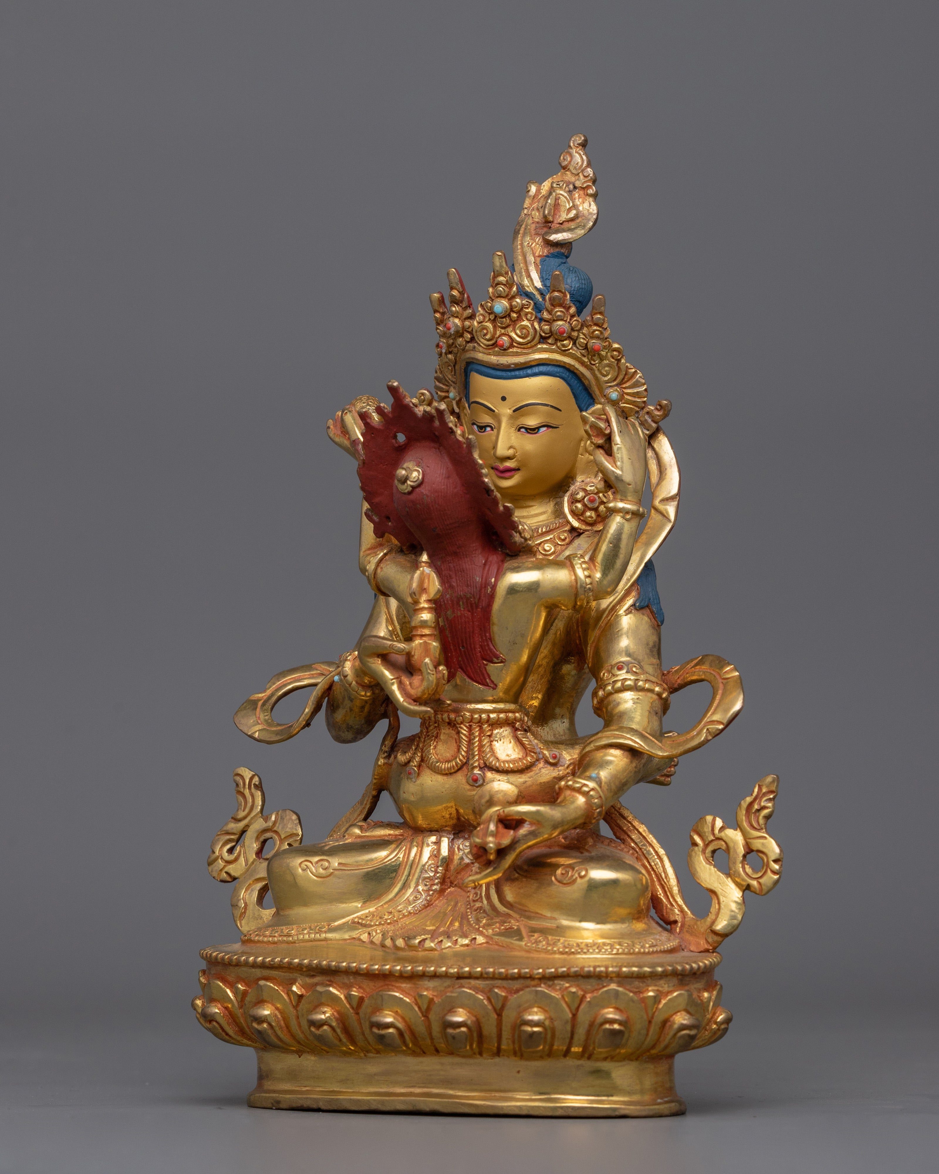 Tranquil Vajrasattva with Consort Figurine | 24K Gold Gilded Sacred Art