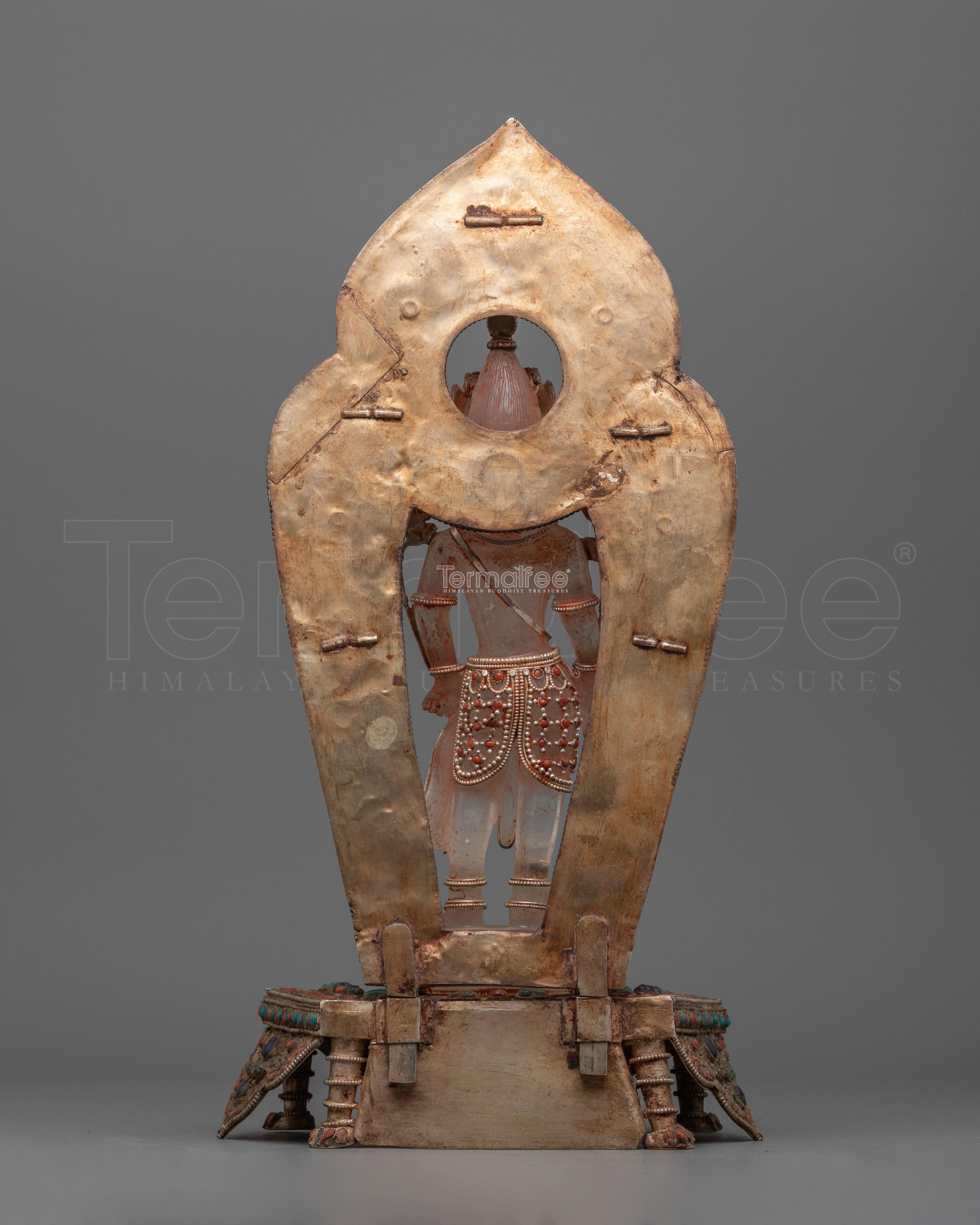 Spiritual Crystal Avalokiteshvara Statue | Radiant Gemstone Buddhist Artwork