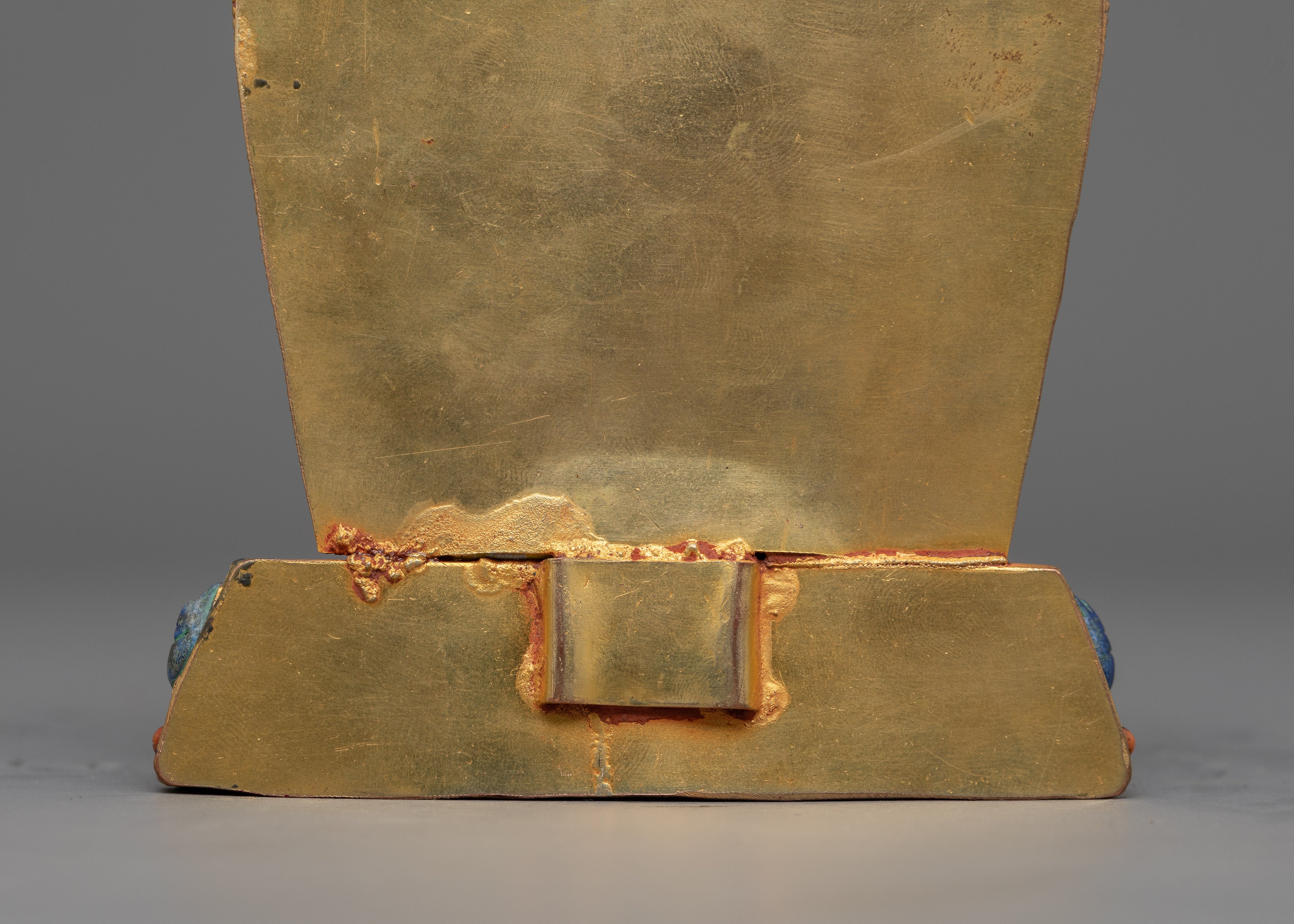 Future Buddha Maitreya Sculpture | Lapis Stone and Gold Art