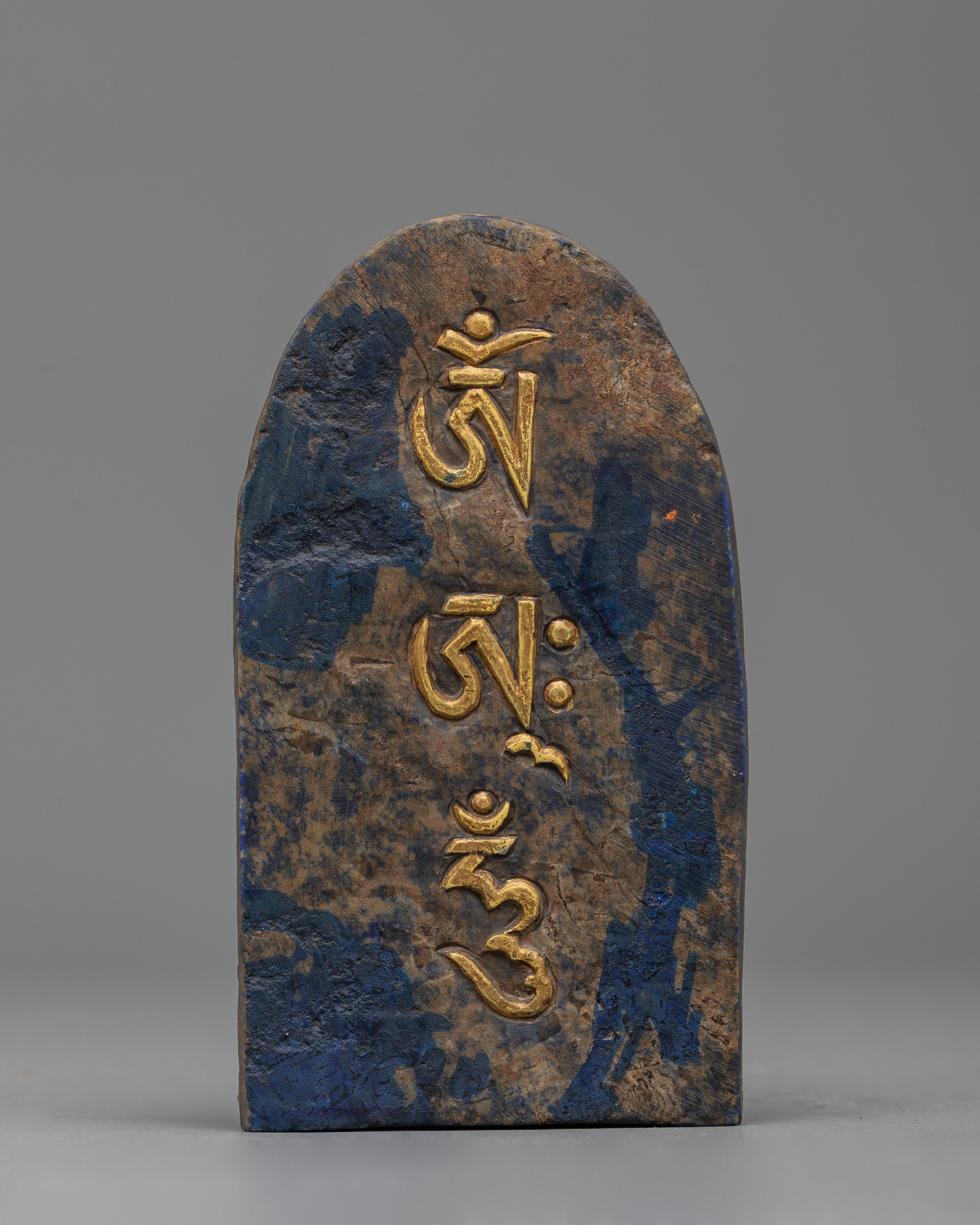 Antique Finished Shakya Mahakala Statue | Lapis Stone Body with Antique Finish