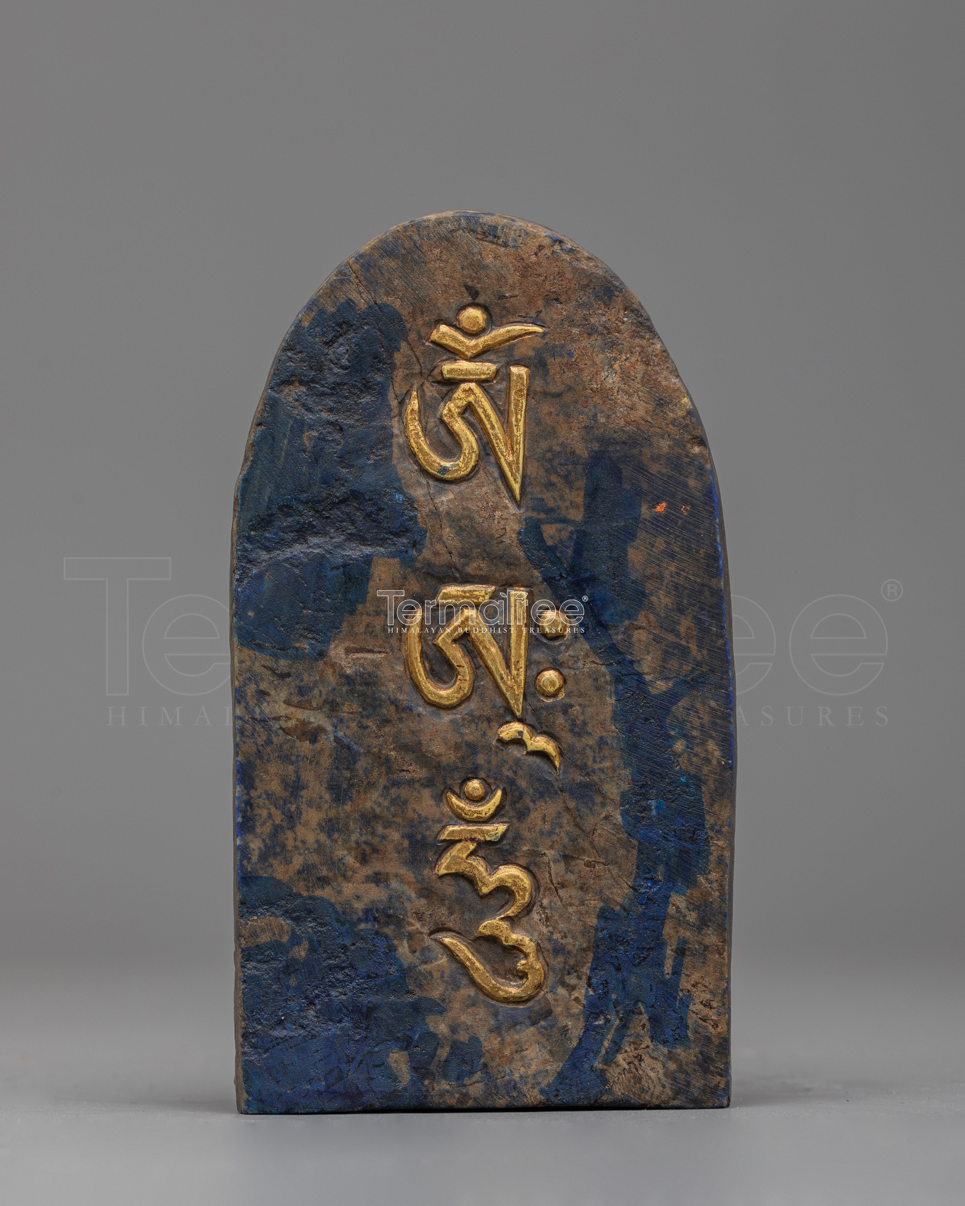Antique Finished Shakya Mahakala Statue | Lapis Stone Body with Antique Finish