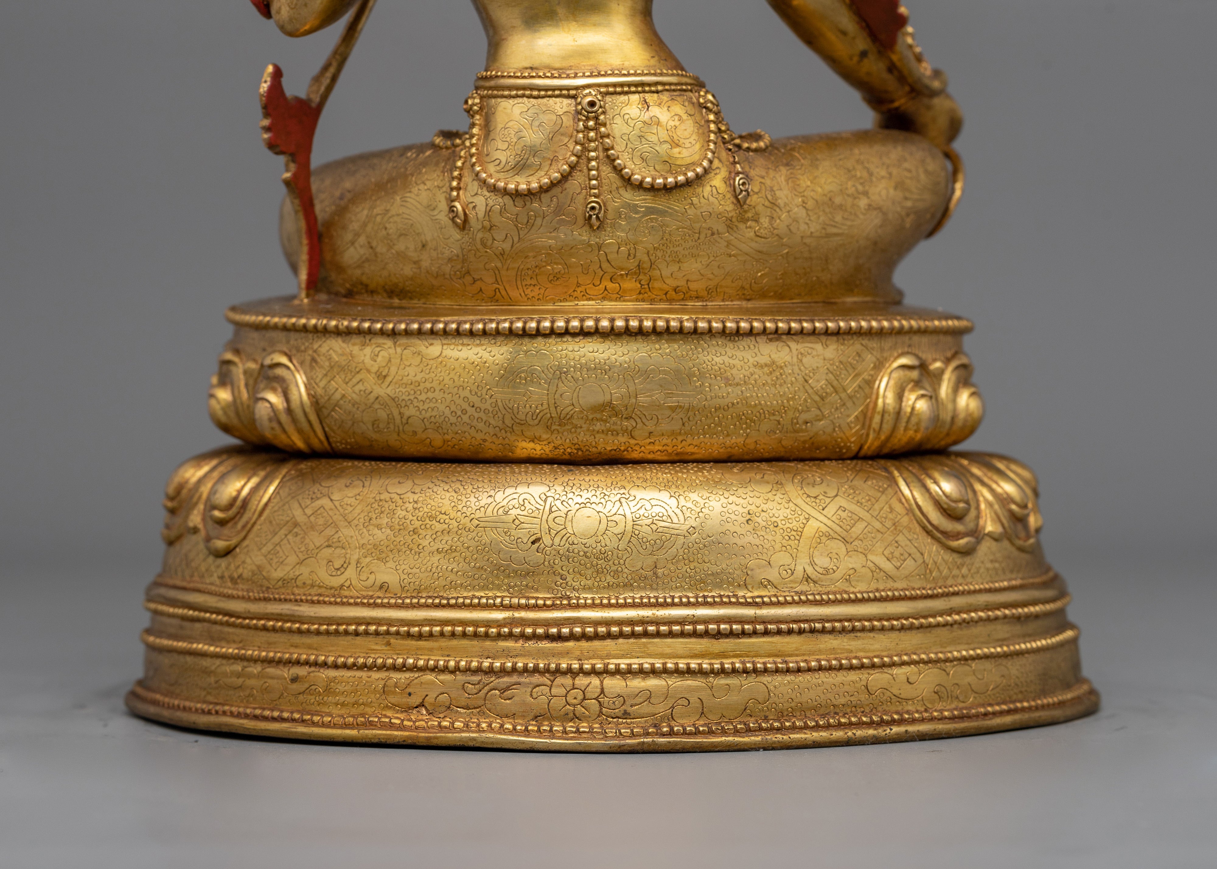 Green Tara Spiritual Buddha Traditional Art | Deity of Compassion and Protection