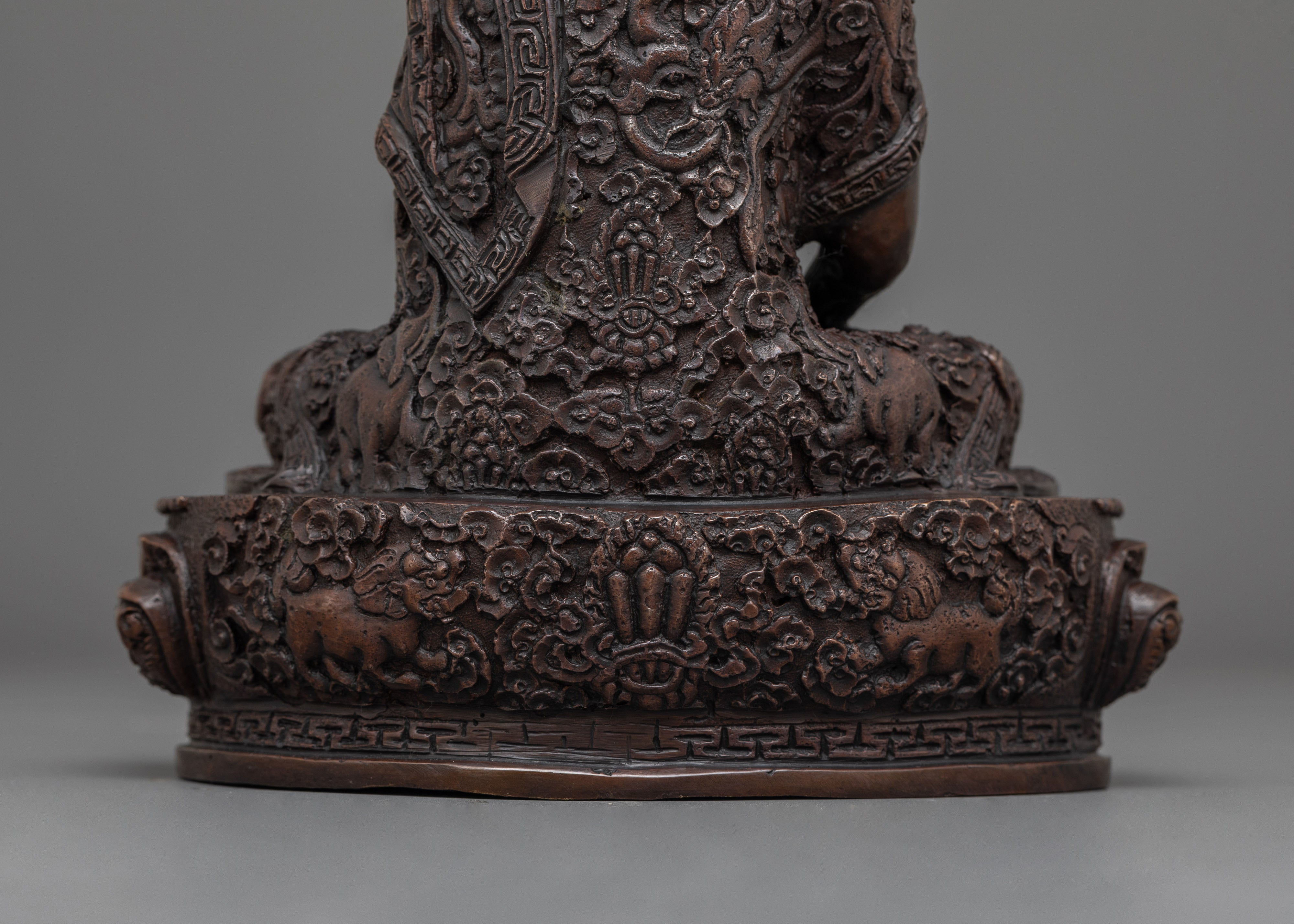 Holy Amitabha Oxidized Buddha Statue | Pure Land Buddhism Art