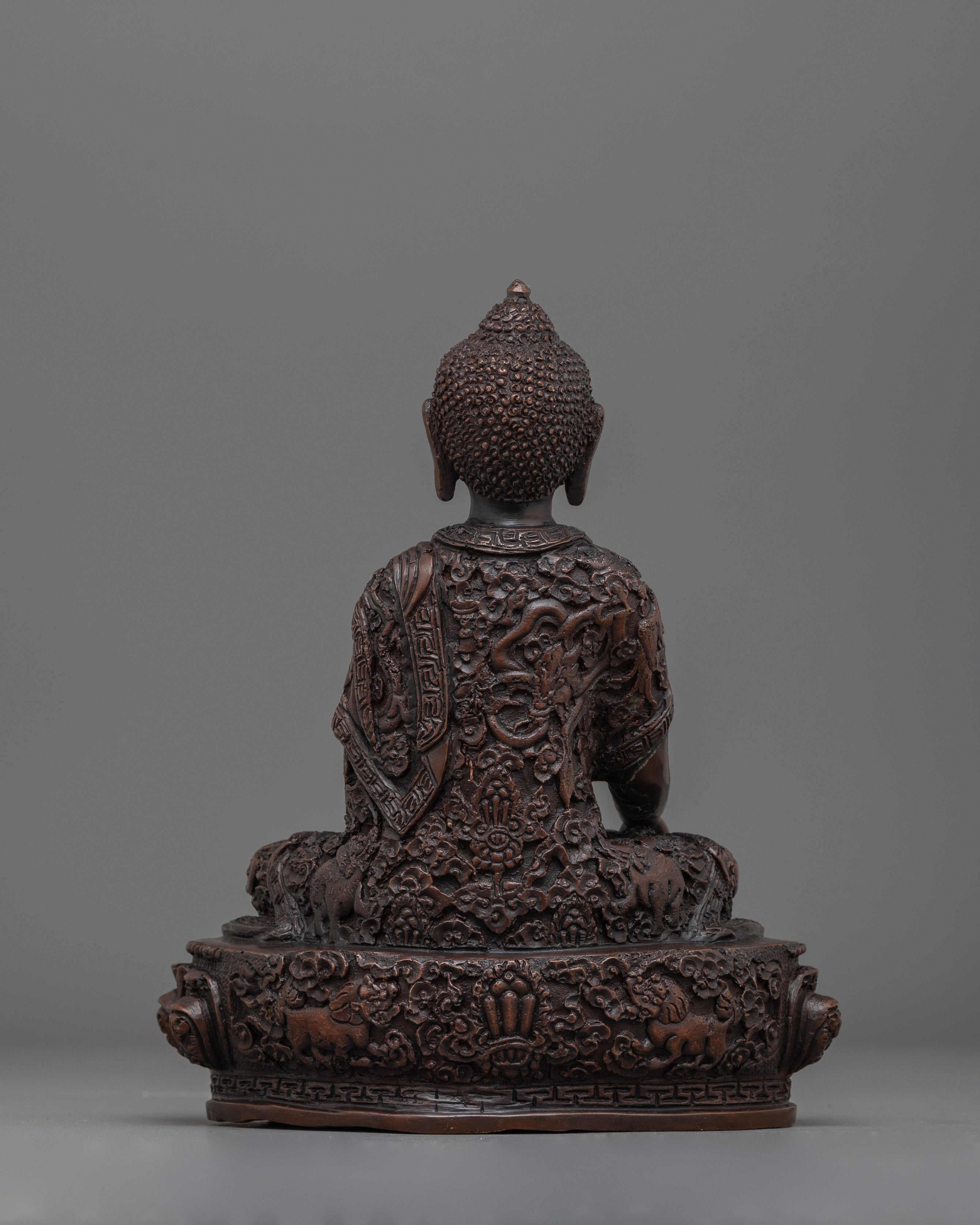 8.1 Inch Shakyamuni Oxidized Buddha Statue | 20.5cm Buddhist Sculpture