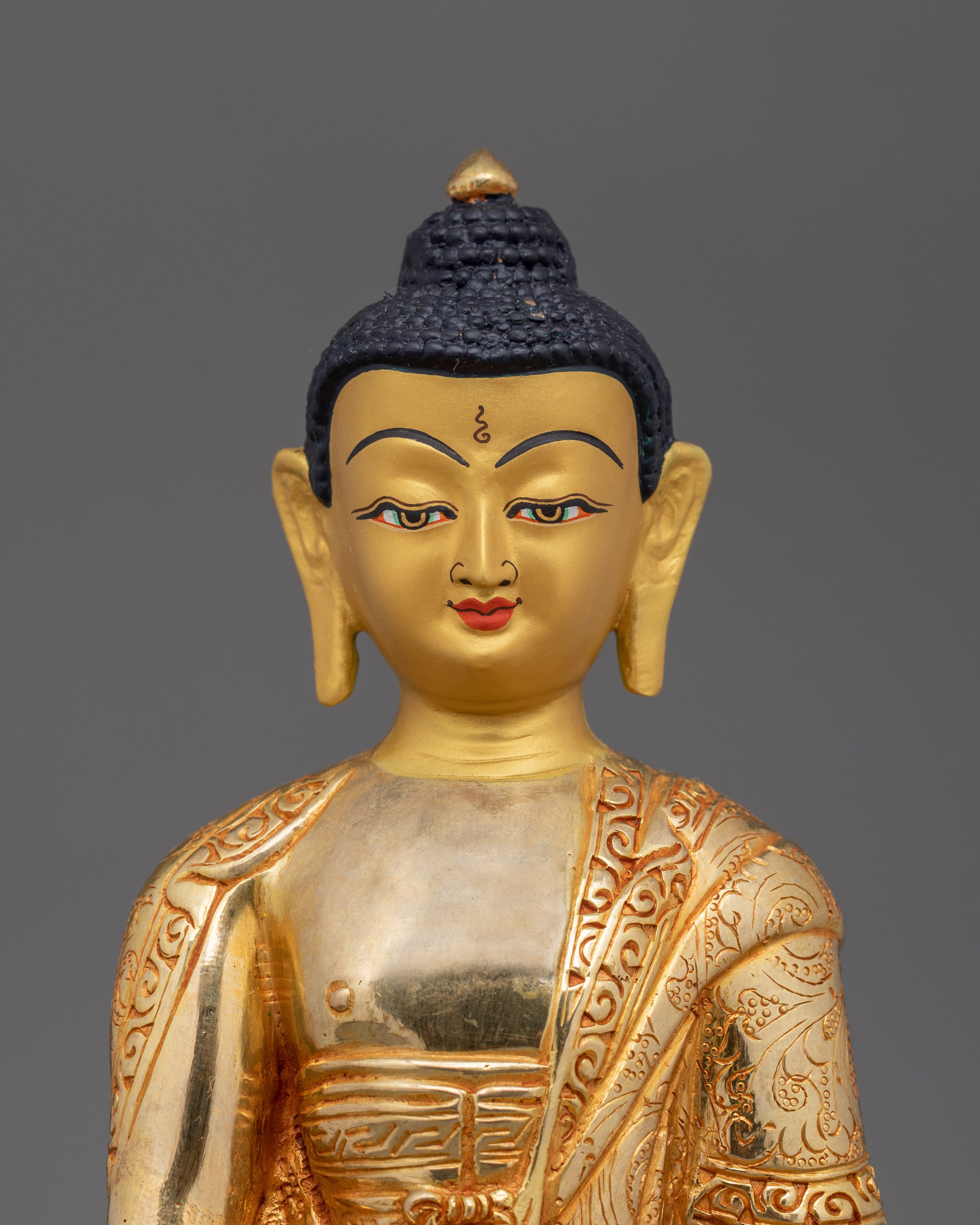 Spitritual Namo Amitabha Buddha Statue | 24K Gold Gilded Copper Sculpture