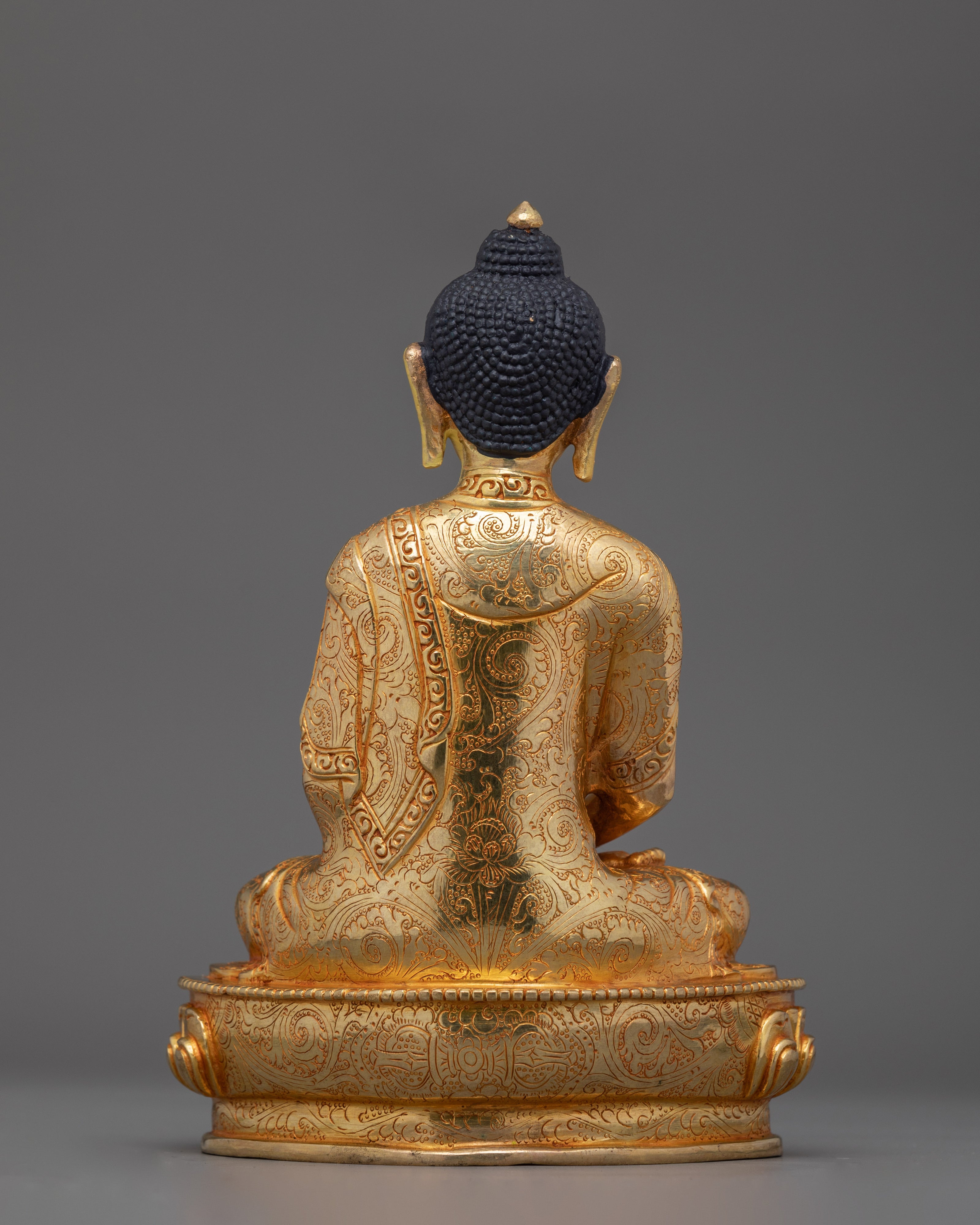 Spitritual Namo Amitabha Buddha Statue | 24K Gold Gilded Copper Sculpture