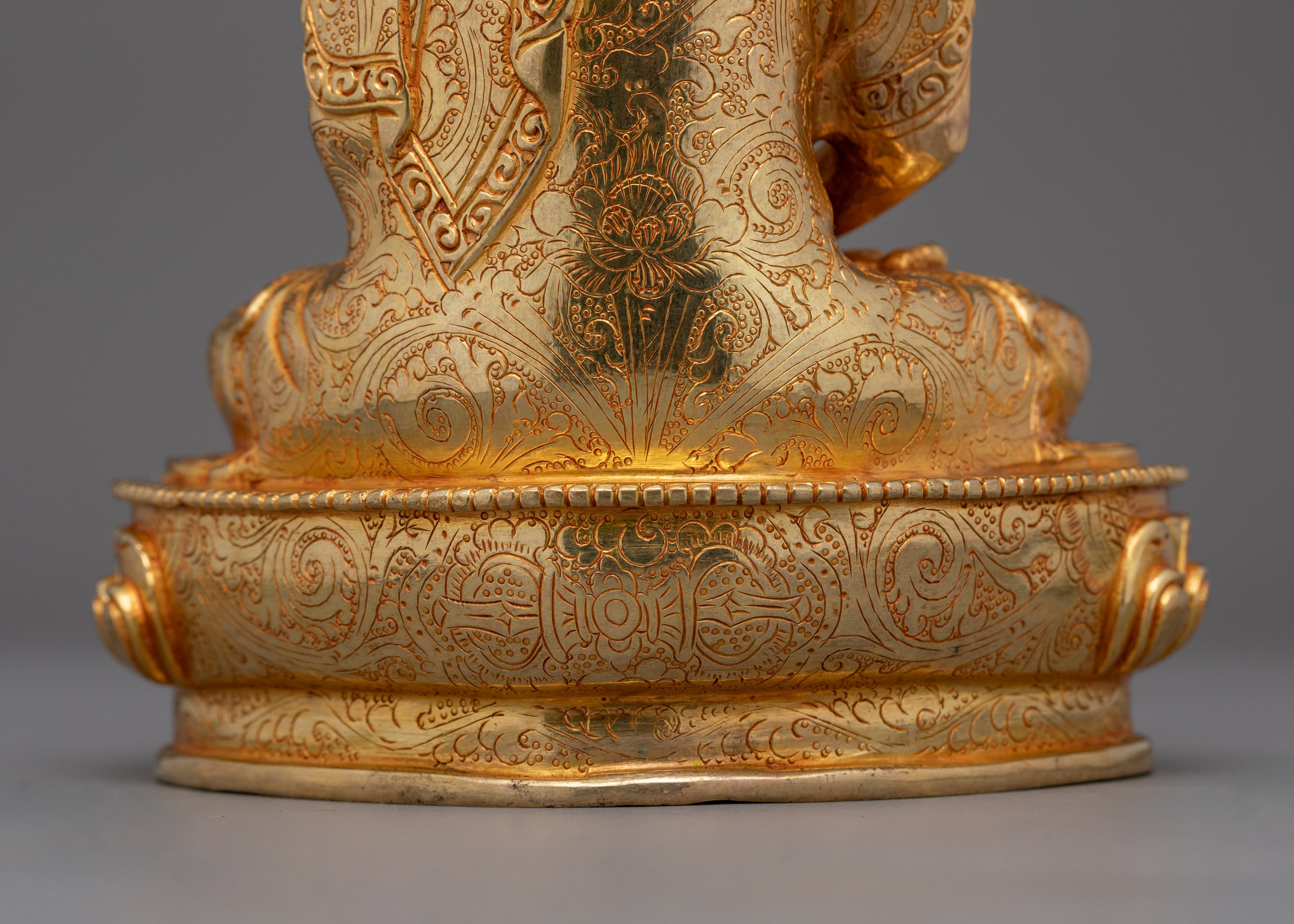 Spitritual Namo Amitabha Buddha Statue | 24K Gold Gilded Copper Sculpture