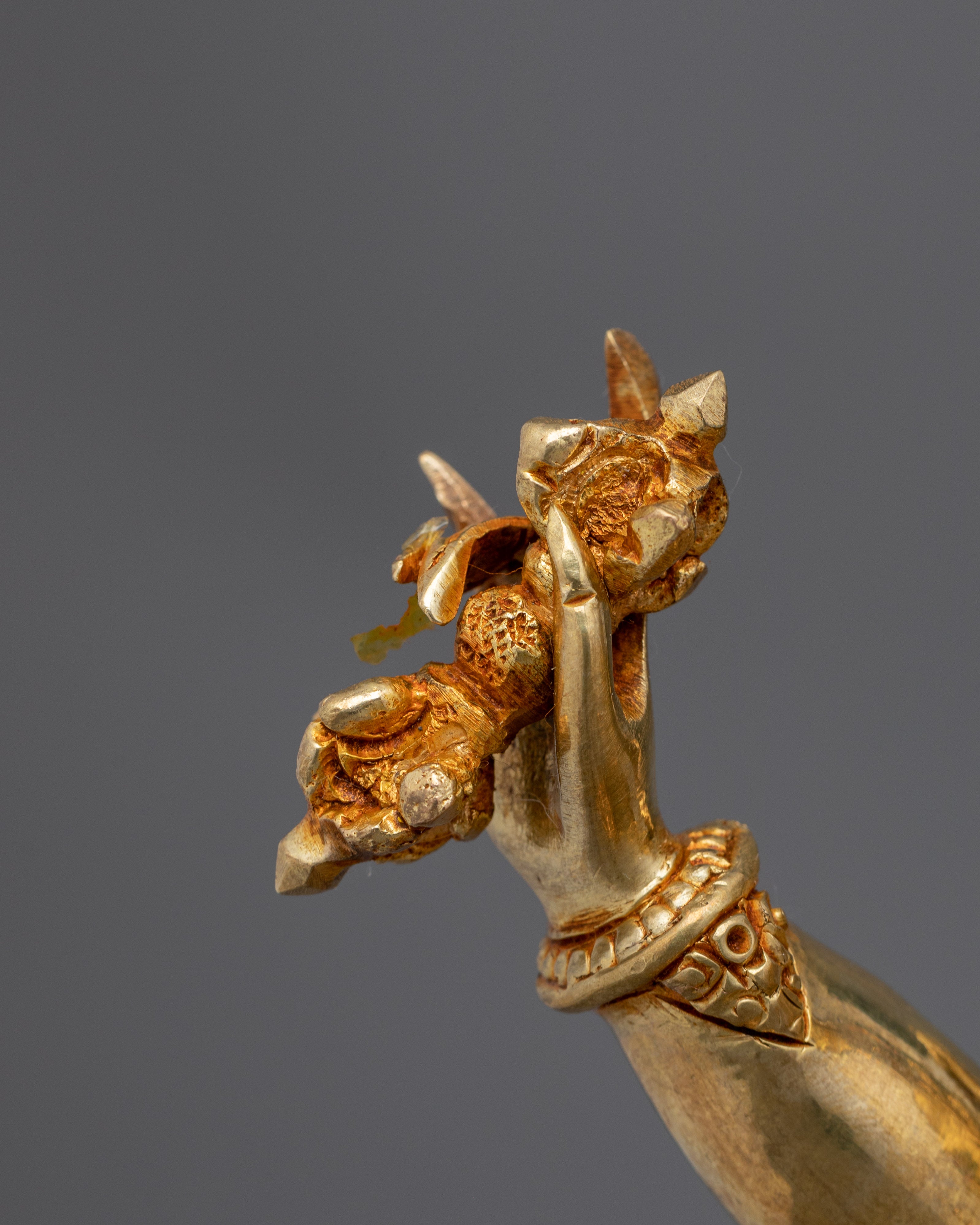 Handmade Vajrapani Statue | 24K Gold Protector Deity Sculpture