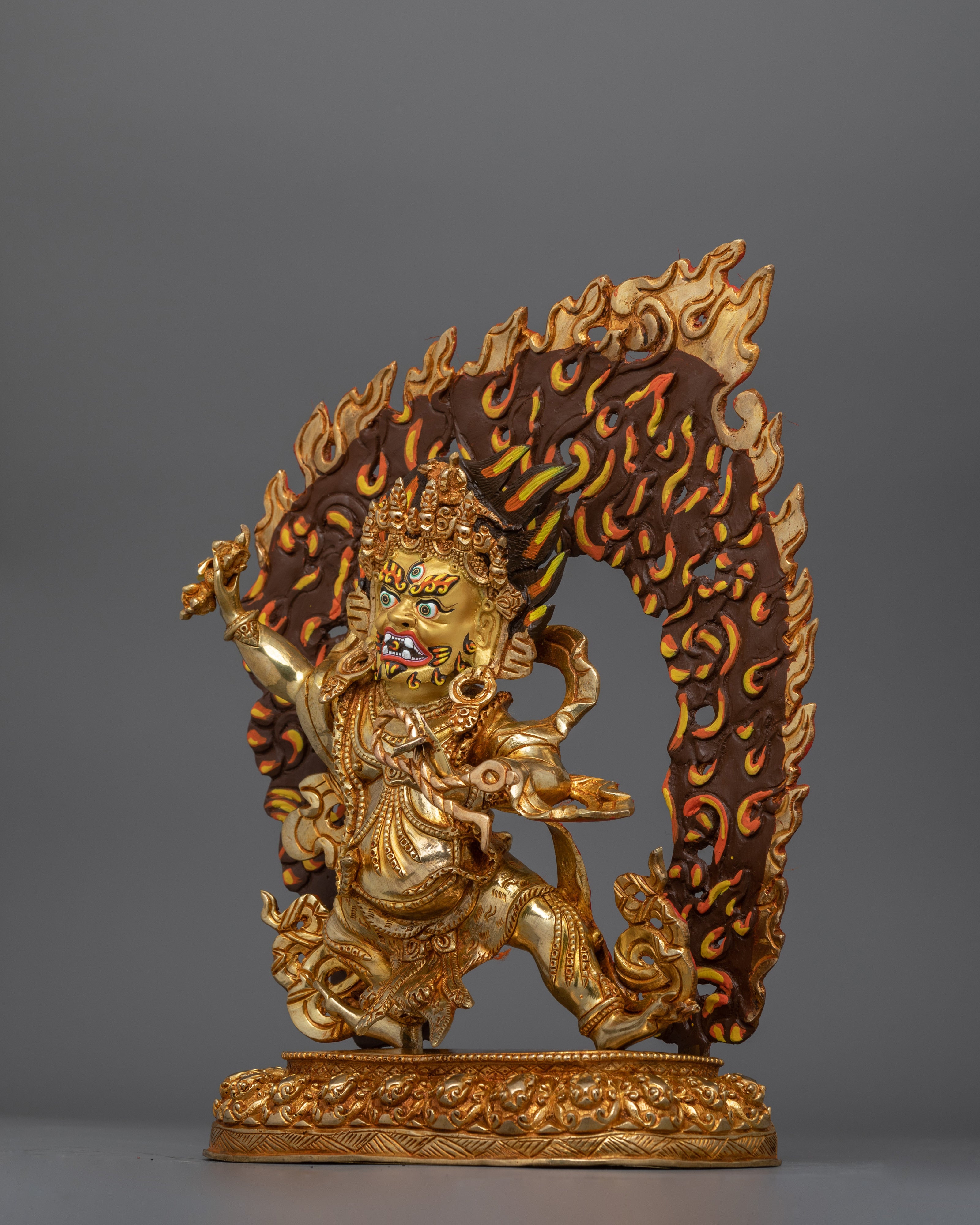 Handmade Vajrapani Statue | 24K Gold Protector Deity Sculpture