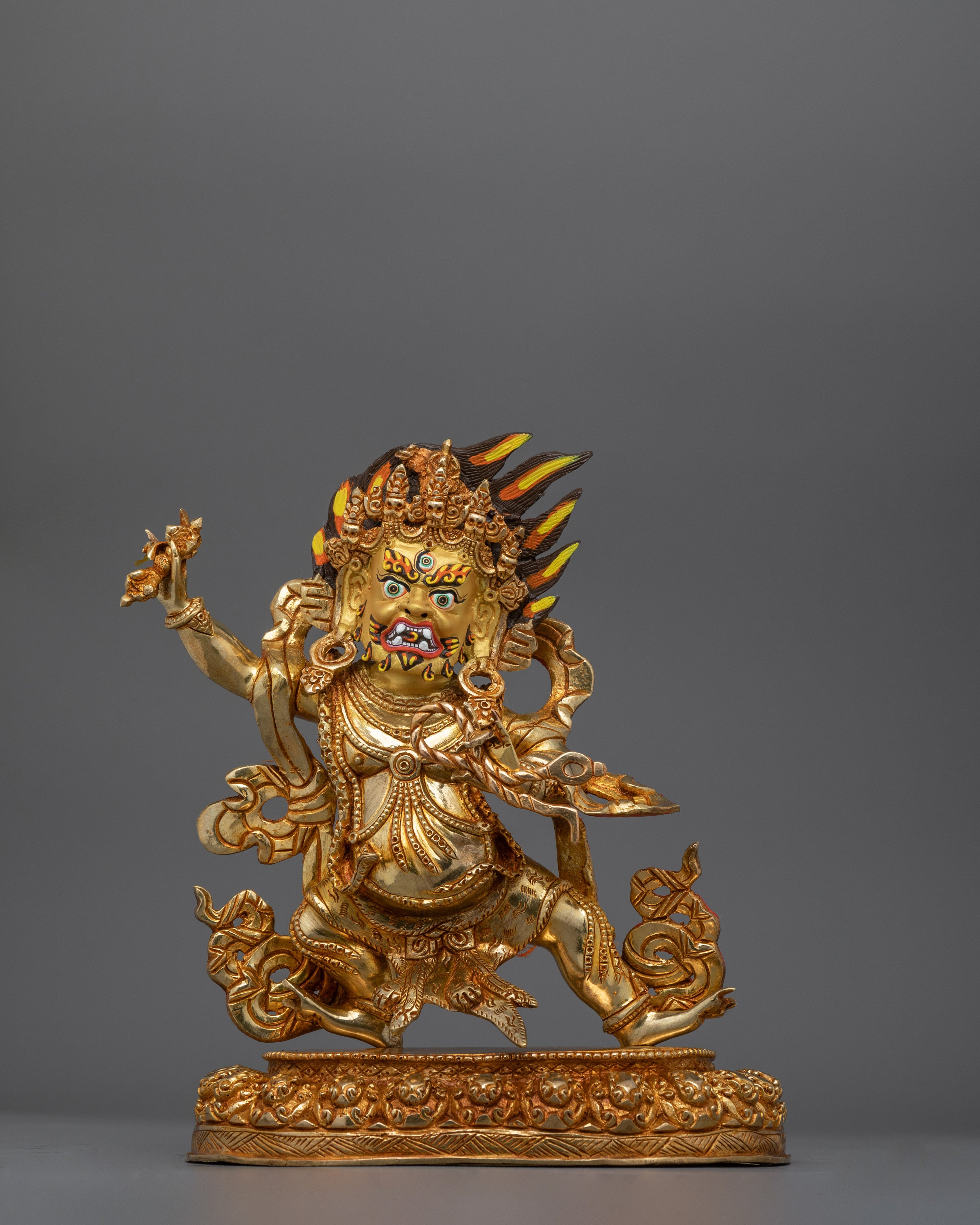 Handmade Vajrapani Statue | 24K Gold Protector Deity Sculpture