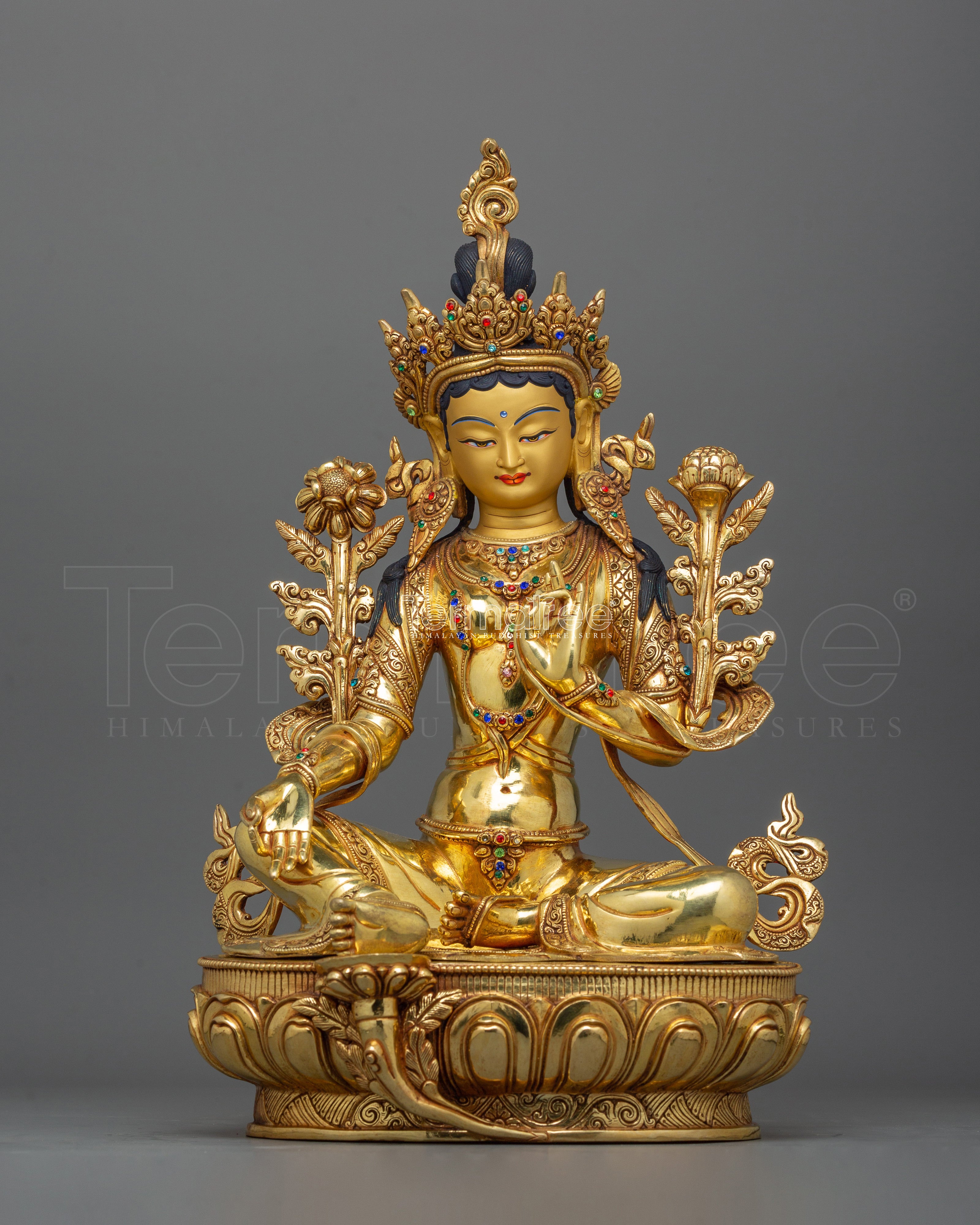 Prayer Green Tara Dharma Buddha Art | Arya Tara Mantra: Om Tare Tuttare Ture Soha