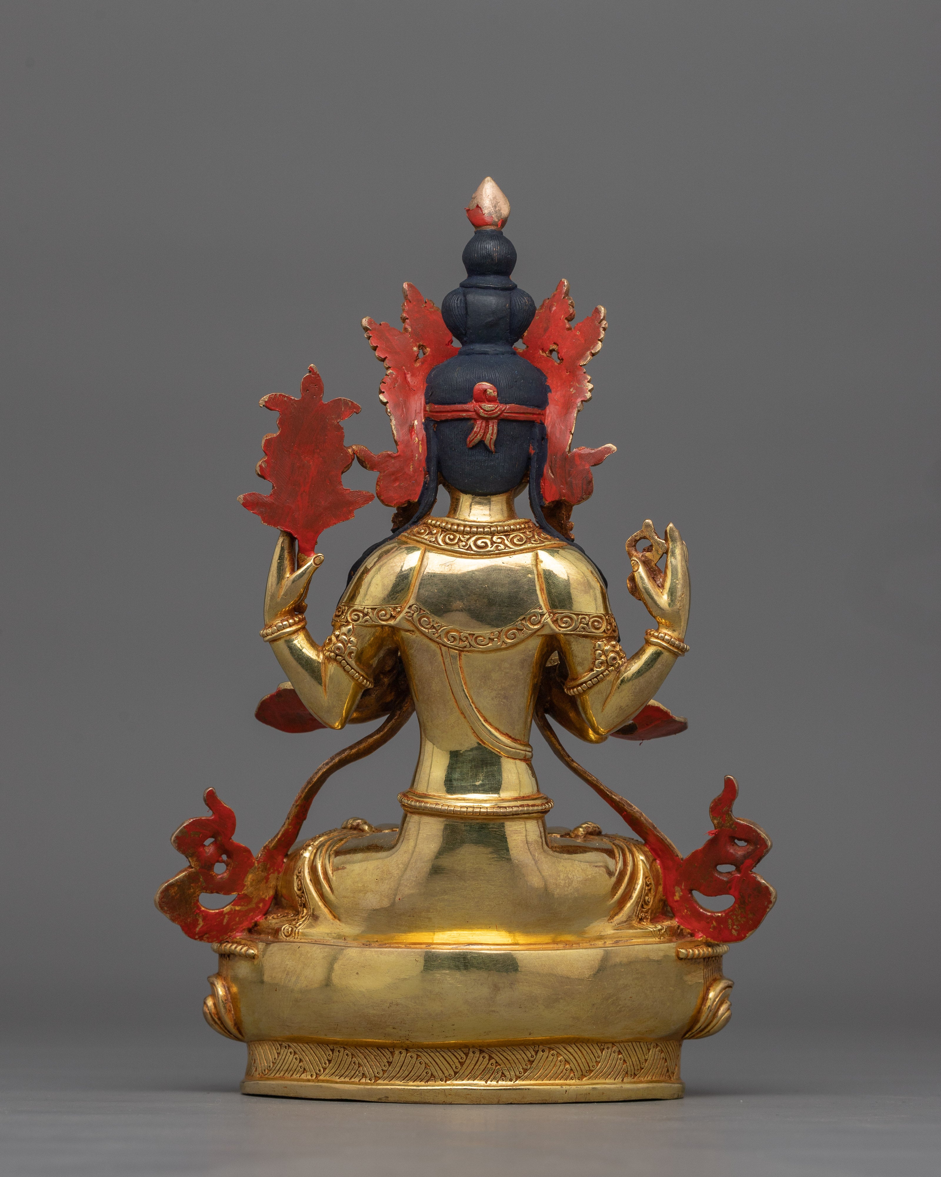 Four-Armed Chenrezig Guan Yin Figurine | Sculpture of Compassion, Mercy, and Love