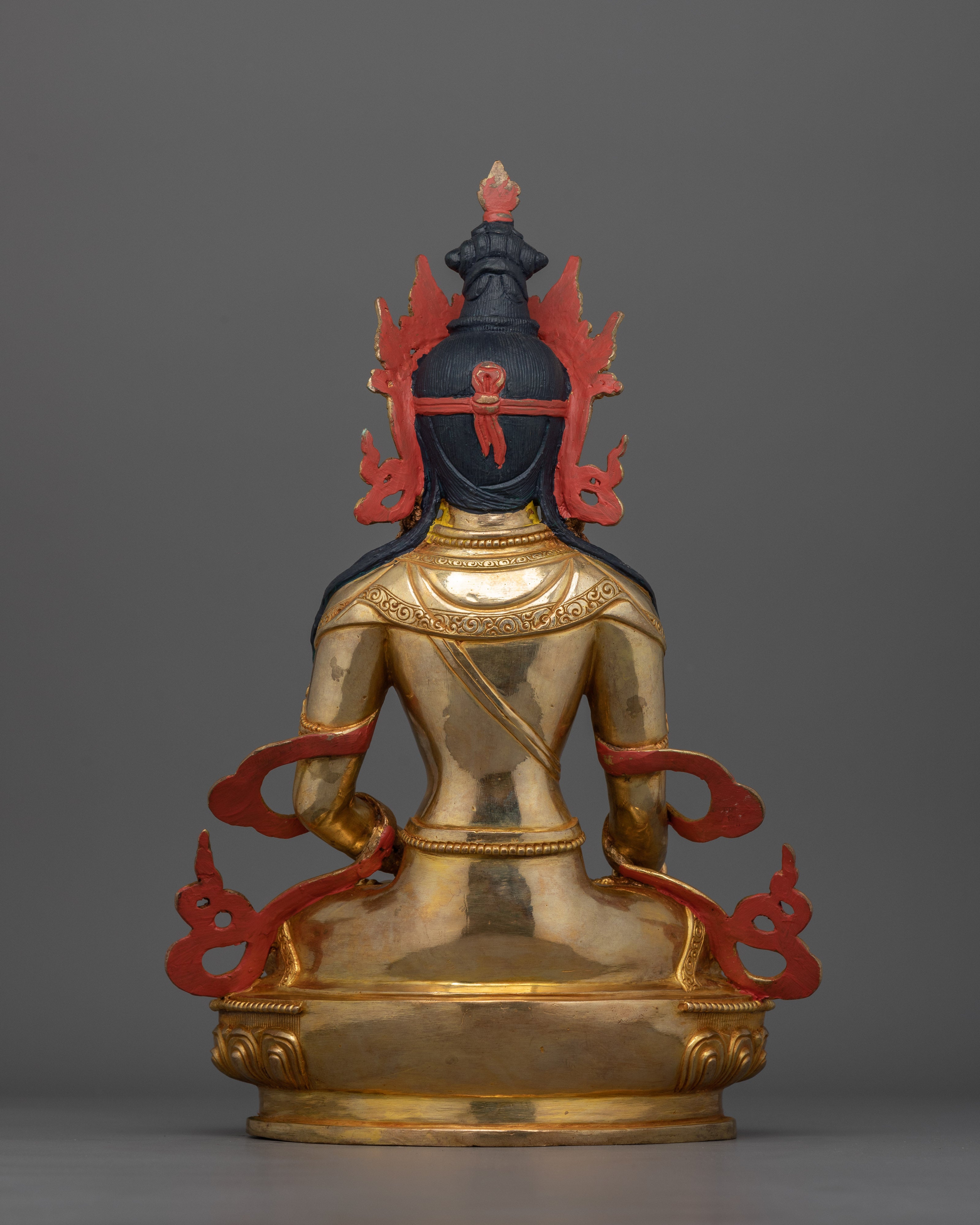 Handcrafted Copper Mitrugpa Buddha Figurine | Sculpture for Spiritual and Meditation Decor