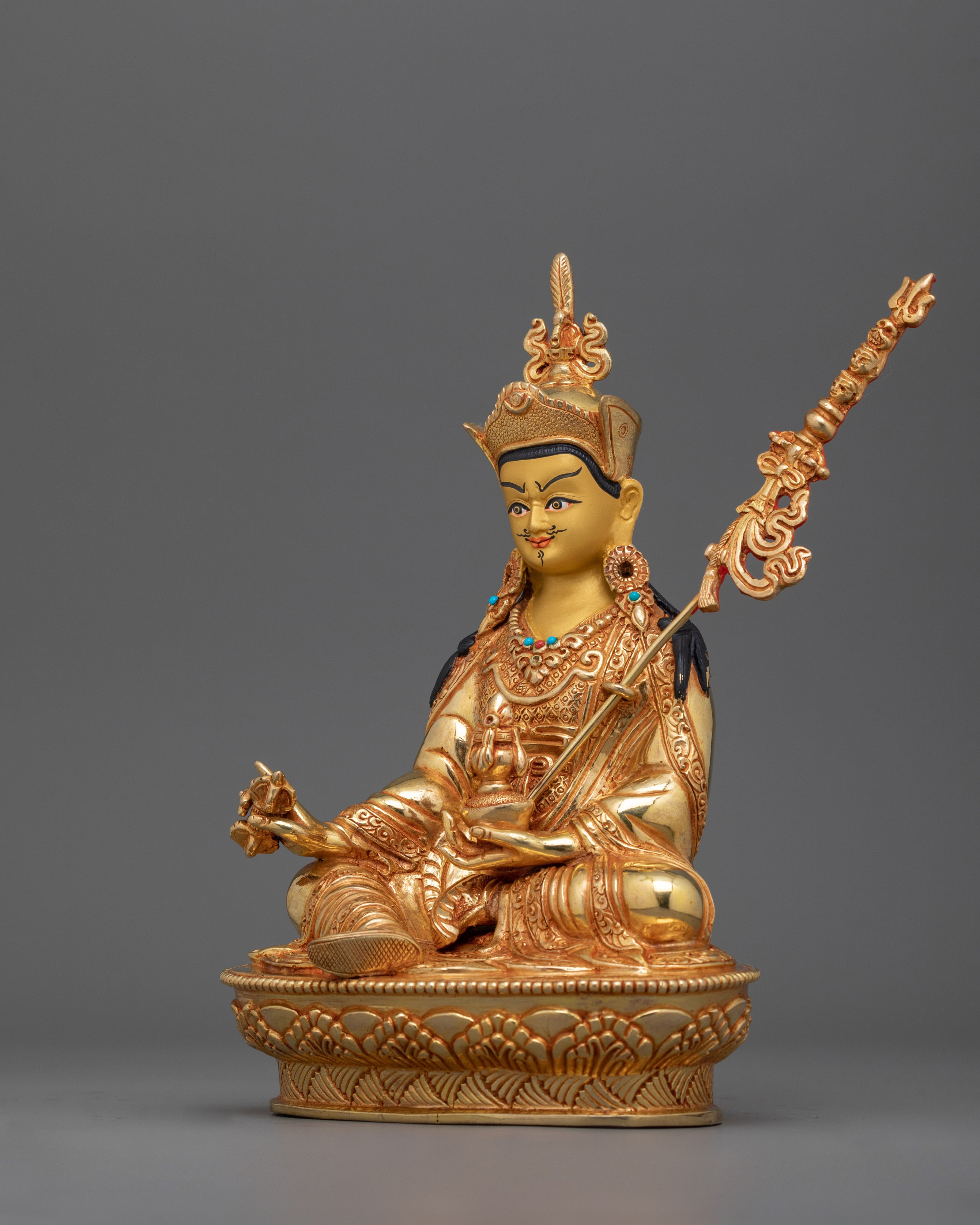 A Fully Awakened One Guru Rinpoche Statue | Lotus Born Precious Guru