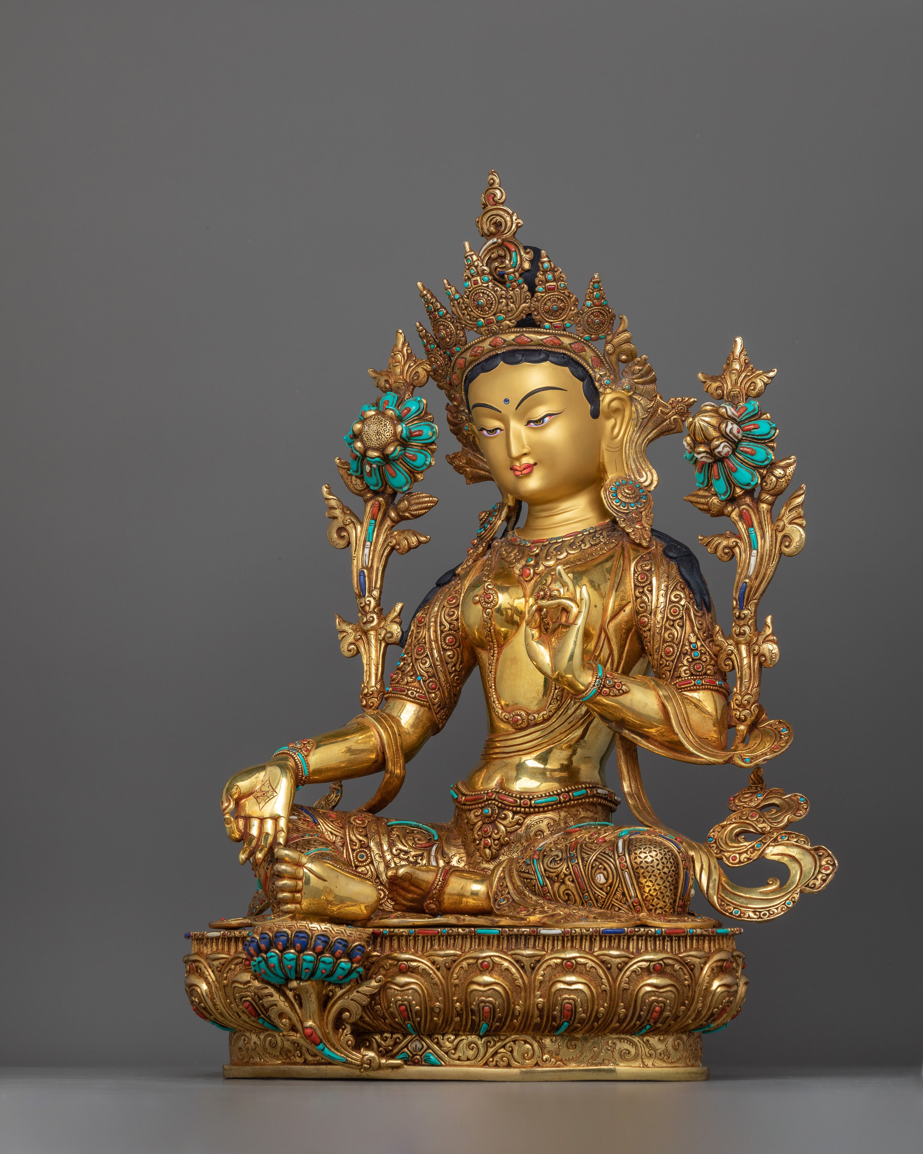 Goddess Green Tara Buddhist Art Statue | The Lord and Refuge of The Three Realms