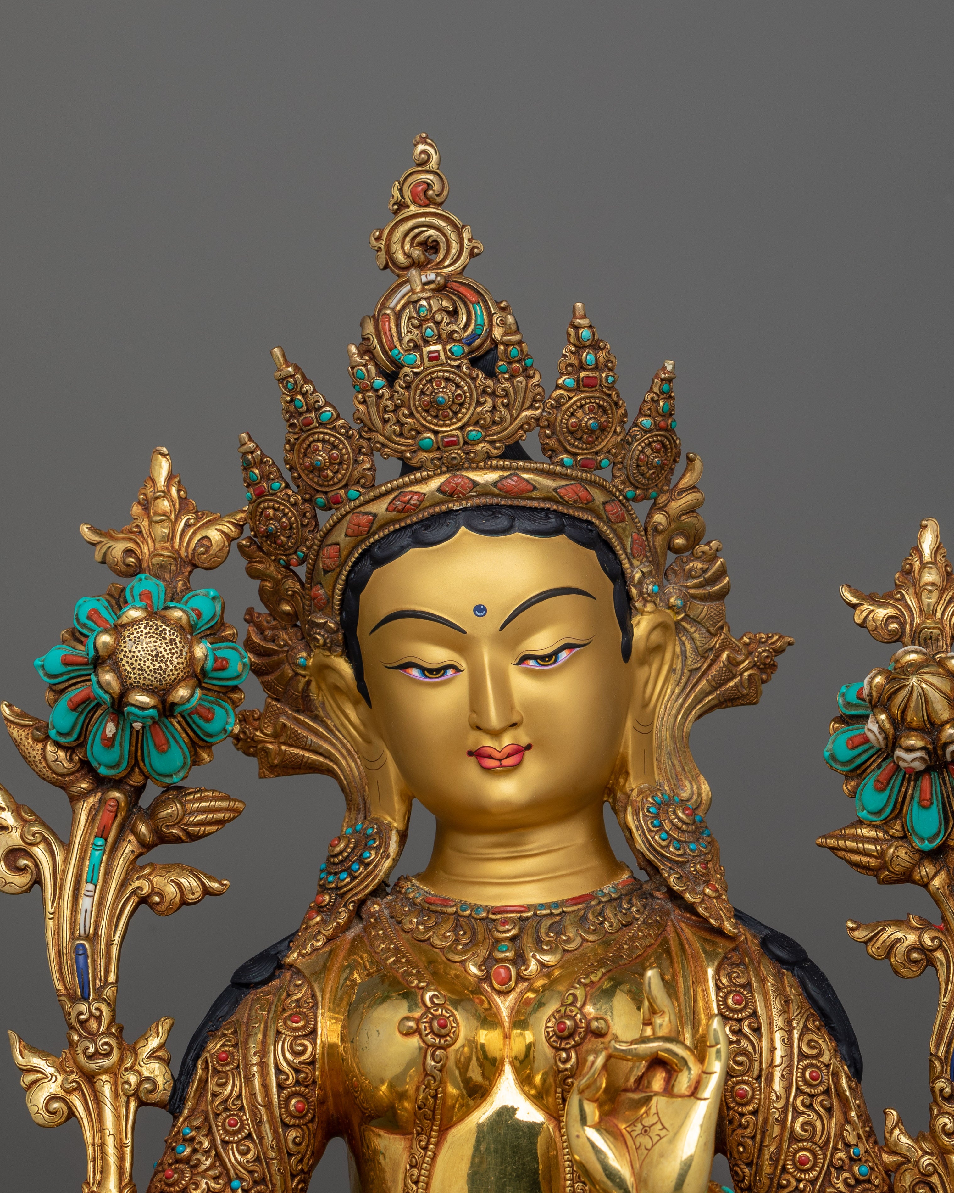 Goddess Green Tara Buddhist Art Statue | The Lord and Refuge of The Three Realms