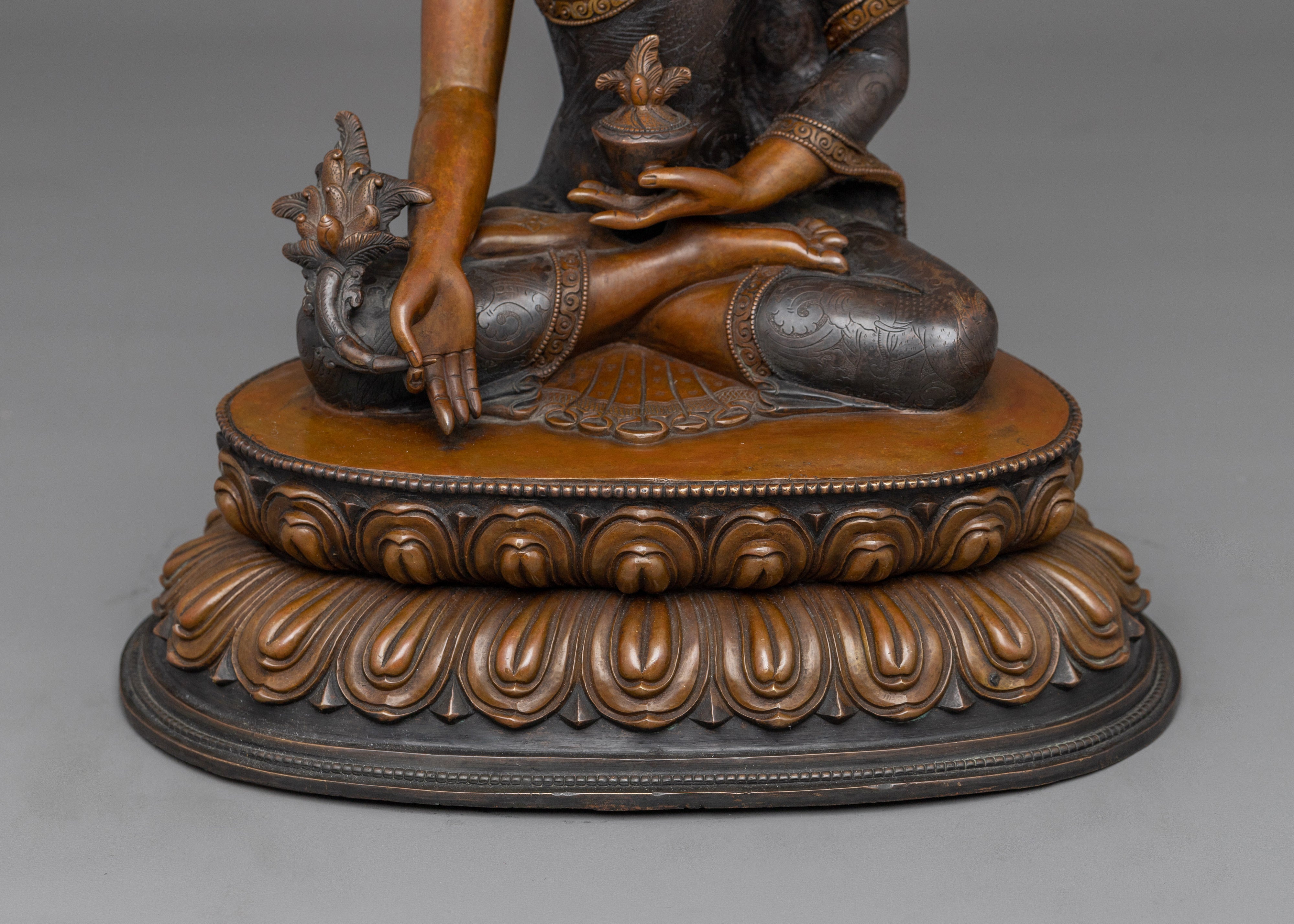 Bhaisajyaguru Healing Deity Medicine Buddha | Statue Of Vaidurya-Prabha-Raja For Meditation