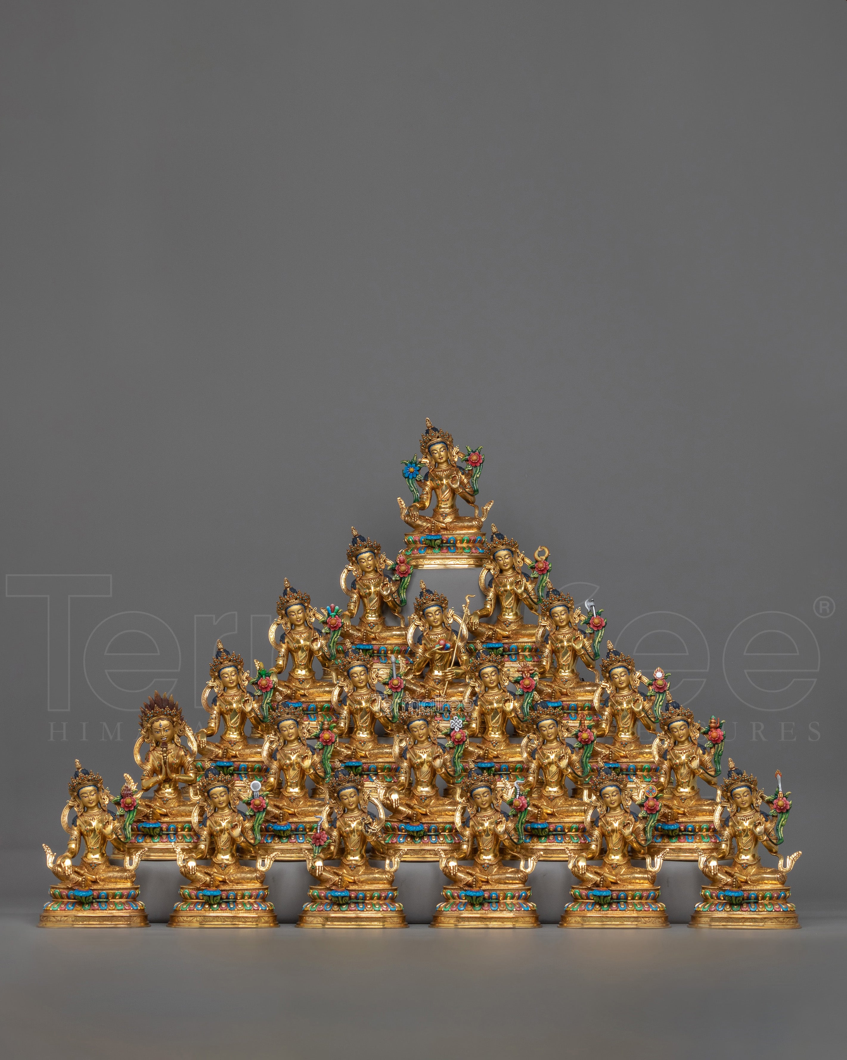 Enlightened 21 Manifestations of Tara Statue Set | Overcoming Fears and Challenges Artwok