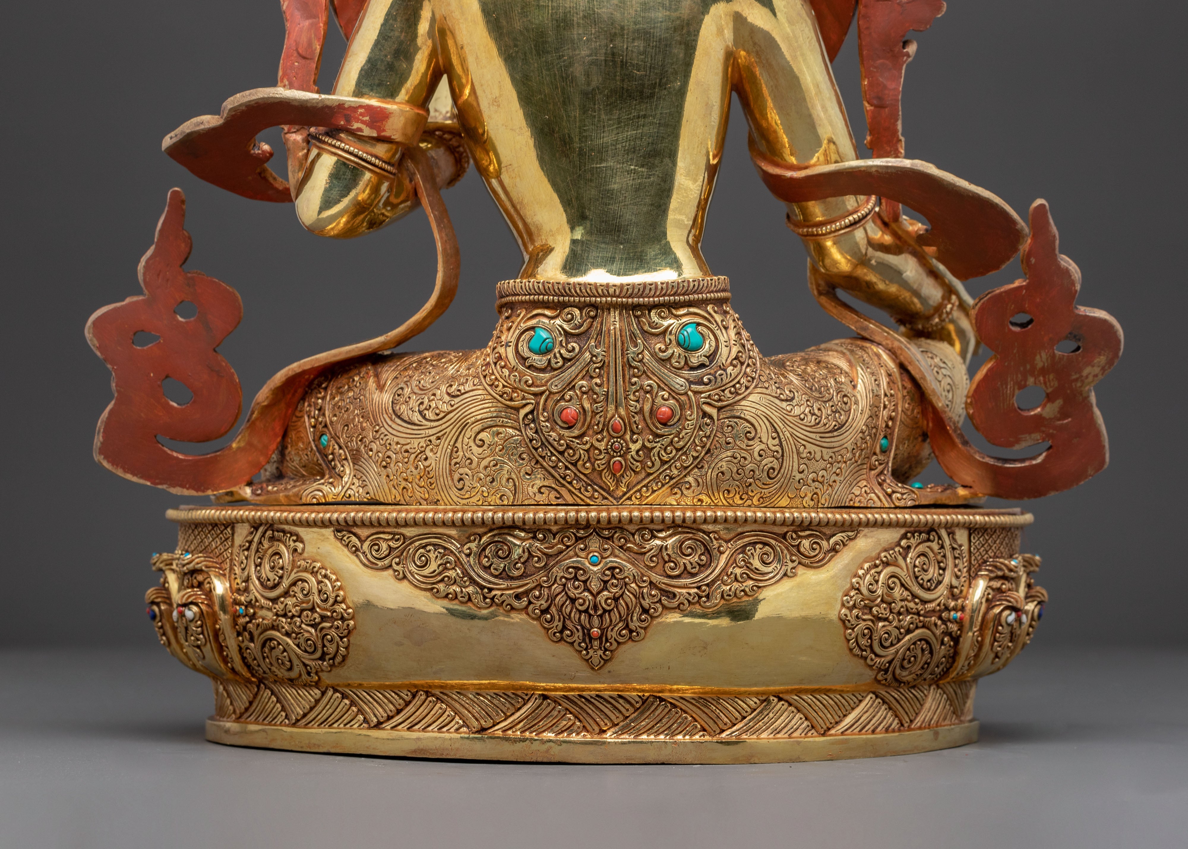 Himalayan Green Tara Golden Statue | Female Bodhisattva