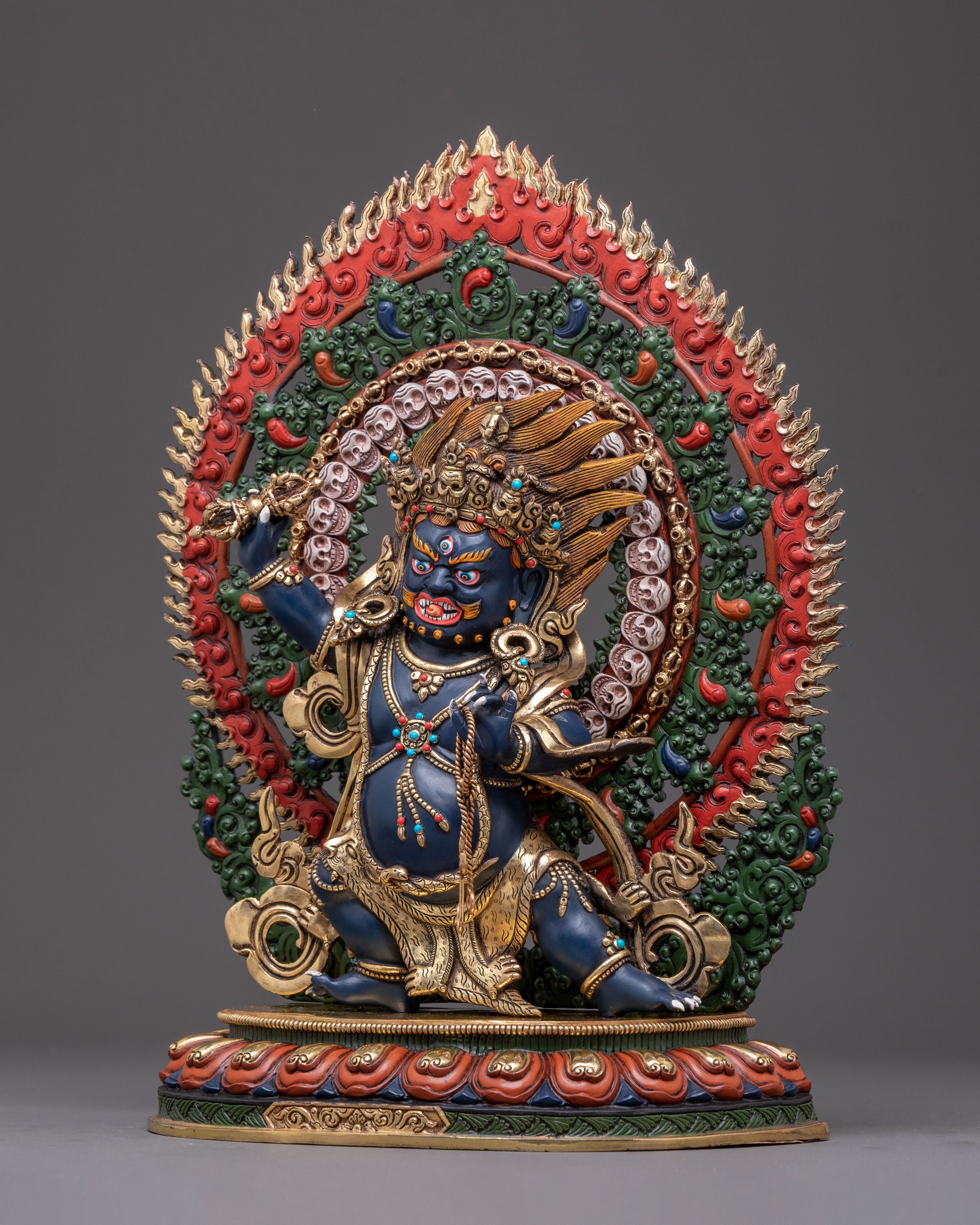 Wrathful Tantric Protector Vajrapani Statue | Himalayan Buddhist Sculpture