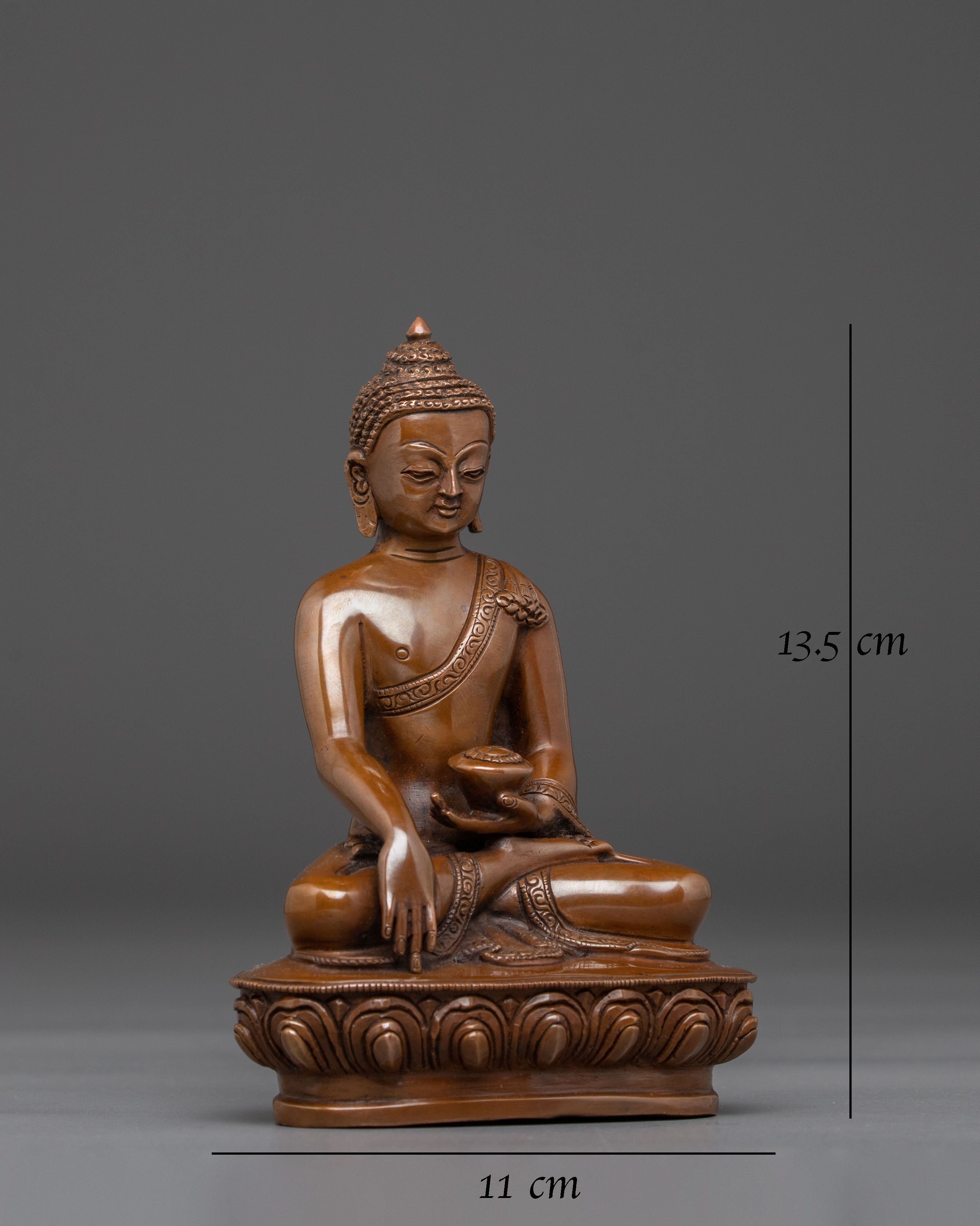 Handcrafted Copper Statue of Buddha Shakyamuni